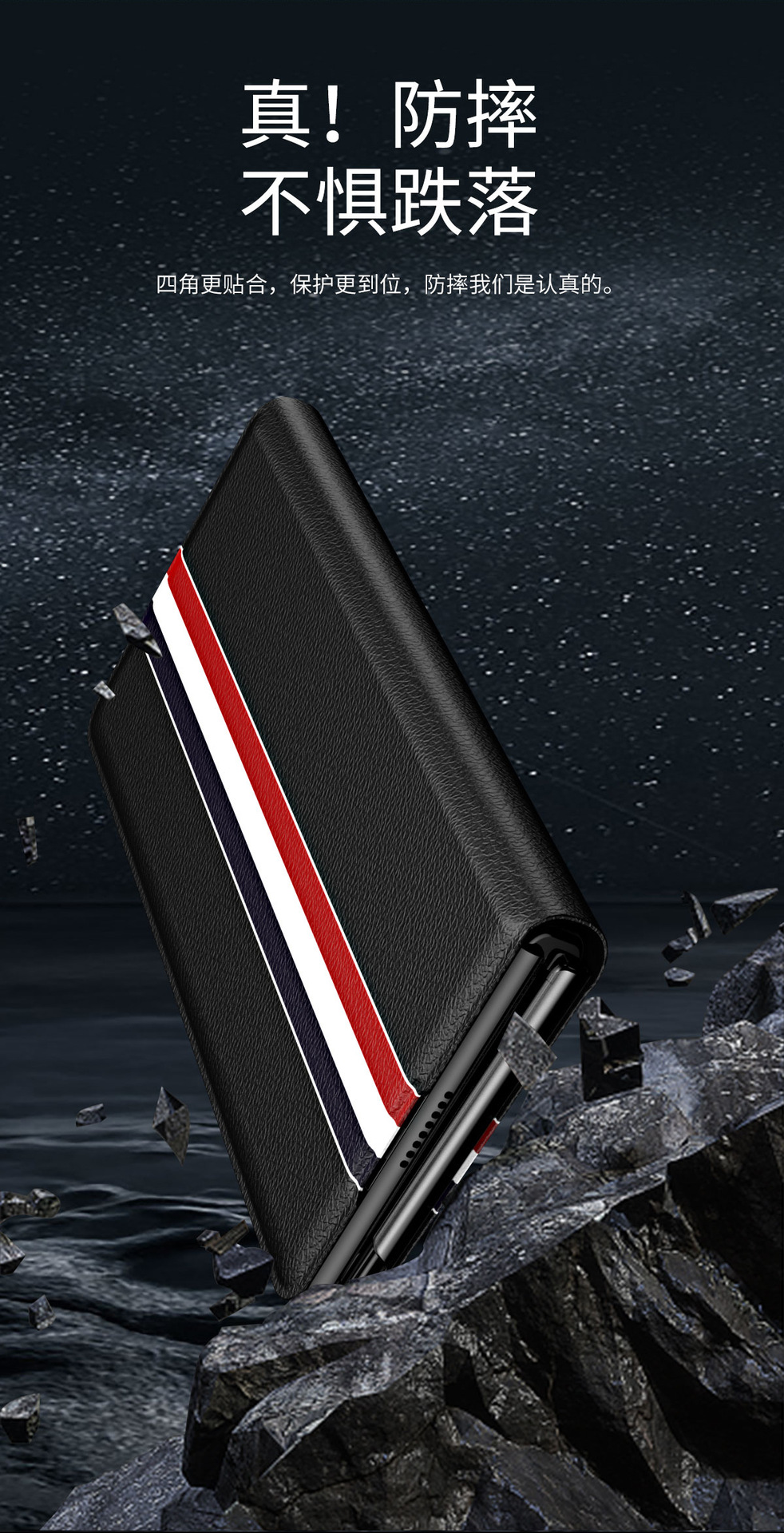 Compatible with Samsung Z Fold8/7 phone case, 6/5 flip cover, SIM card slot, 4/3/2 business-style drop-proof protective leather case