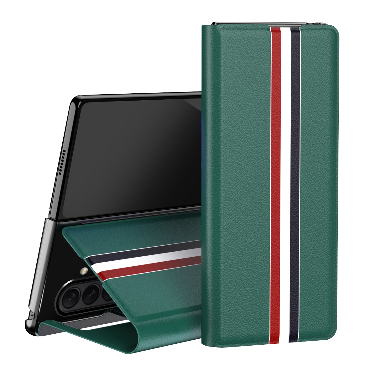 Compatible with Samsung Z Fold8/7 phone case, 6/5 flip cover, SIM card slot, 4/3/2 business-style drop-proof protective leather case