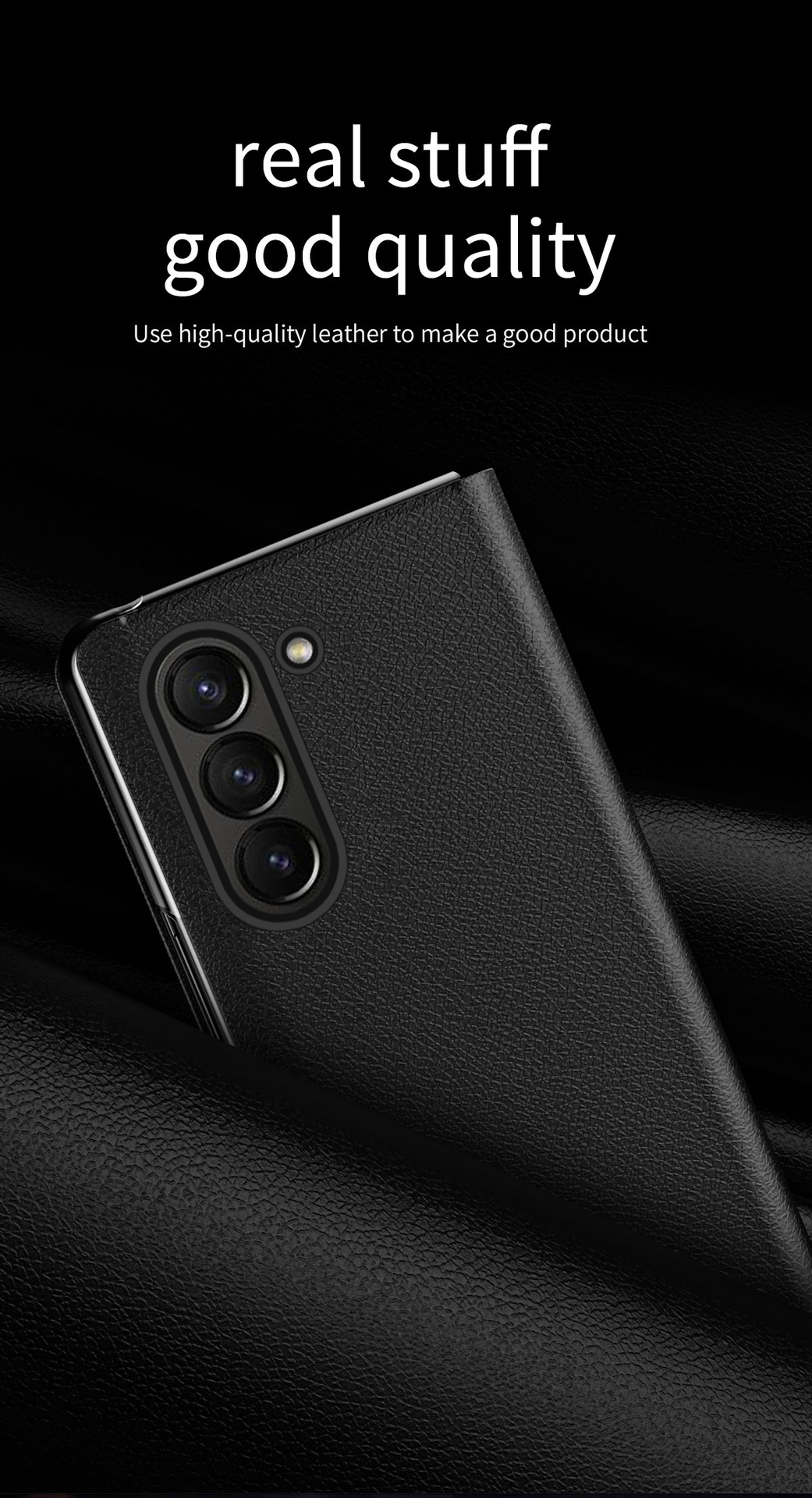 Compatible with Samsung Z Fold8/7 phone case, 6/5 flip cover, SIM card slot, 4/3/2 business-style drop-proof protective leather case