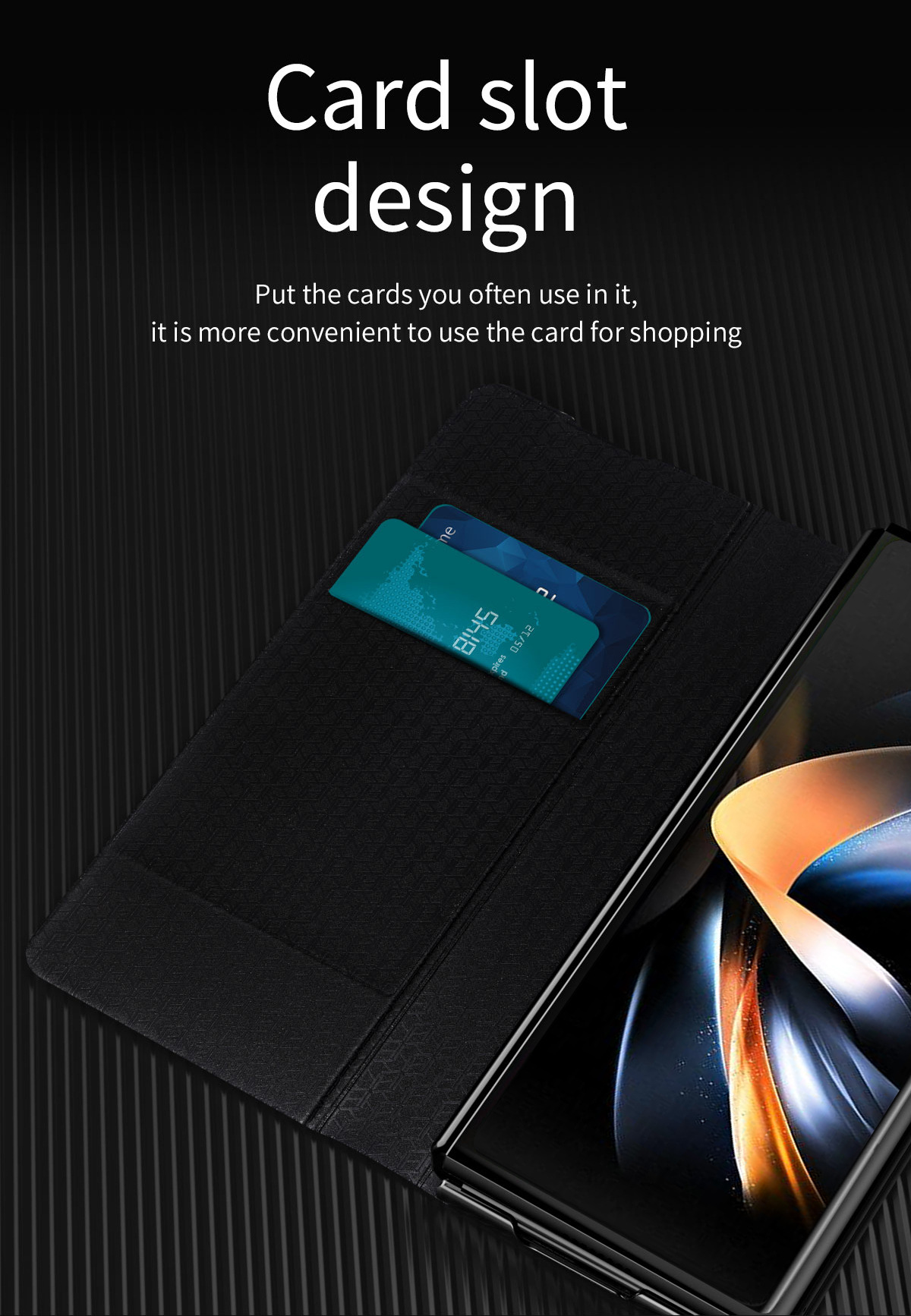Compatible with Samsung Z Fold8/7 phone case, 6/5 flip cover, SIM card slot, 4/3/2 business-style drop-proof protective leather case