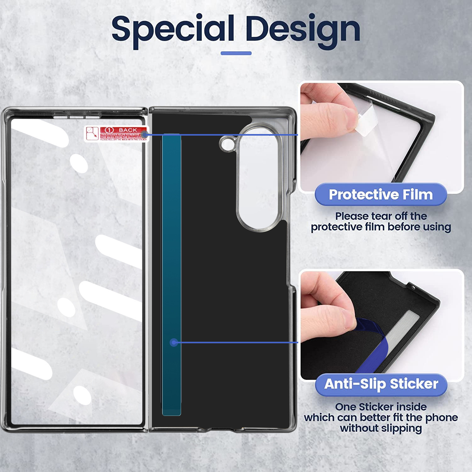 Compatible with Samsung Z Fold8U phone case 7/6/5 case film electroplated diamond pattern small Chanel style ring 4/3/2 protective case