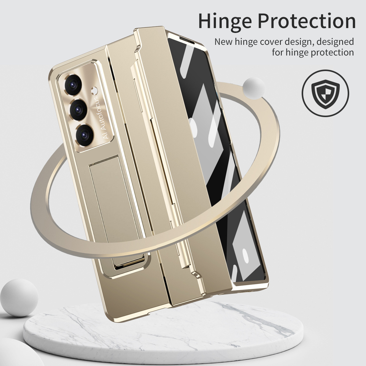 Compatible with Samsung Z Fold8U/7 phone case, 6/5/4 cm pen slot, pen holder, hinge, full-coverage shockproof case.