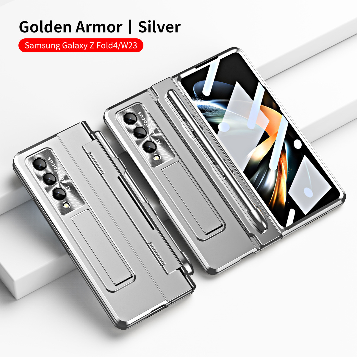 Compatible with Samsung Z Fold8U/7 phone case, 6/5/4 cm pen slot, pen holder, hinge, full-coverage shockproof case.