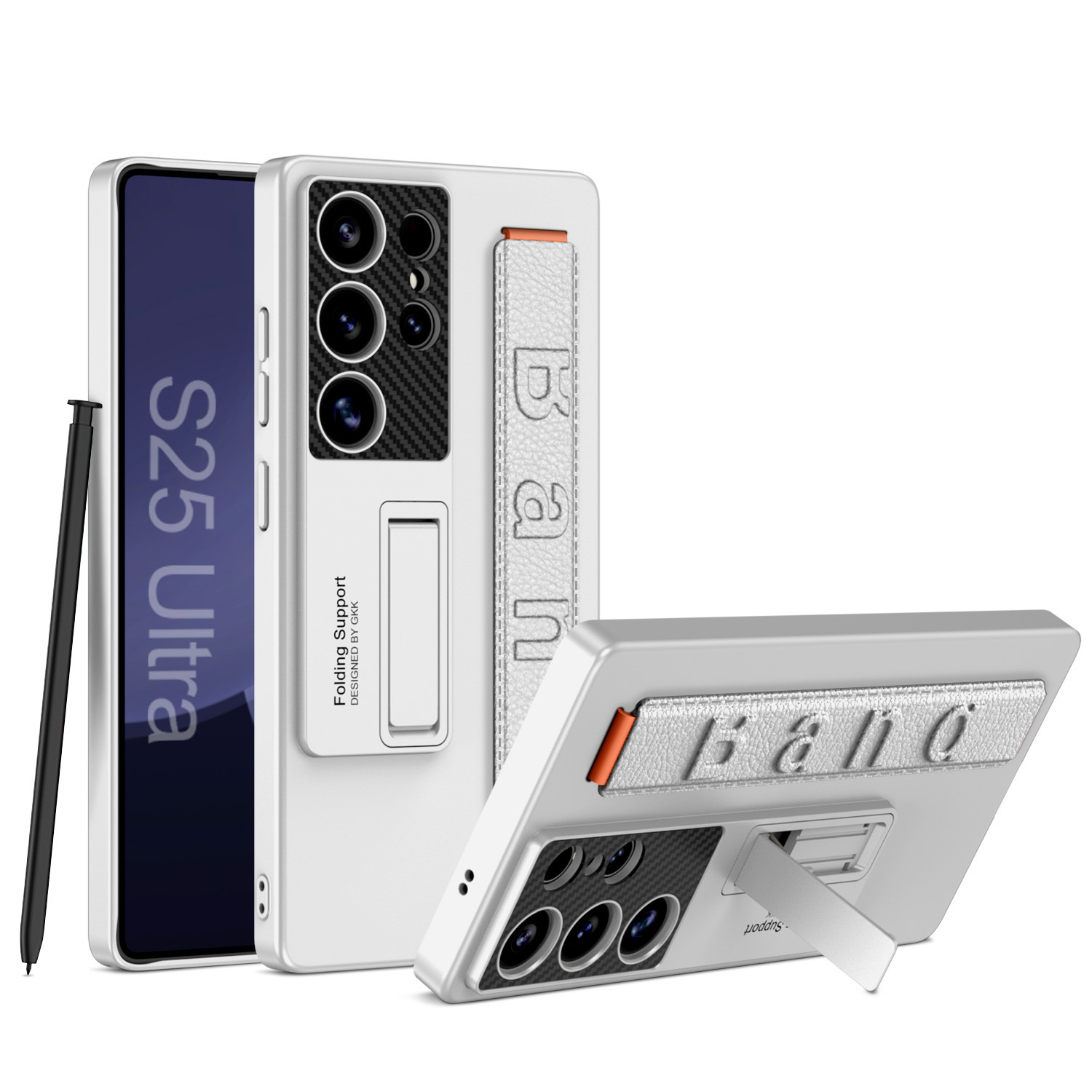 Compatible with Samsung S26/25 Ultra phone case, elastic wrist strap, S23/24U ultra-thin stand, drop-proof protective case