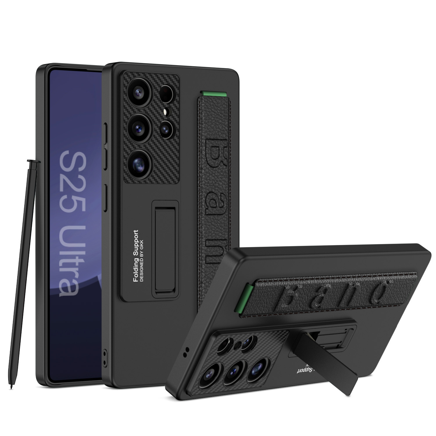 Compatible with Samsung S26/25 Ultra phone case, elastic wrist strap, S23/24U ultra-thin stand, drop-proof protective case