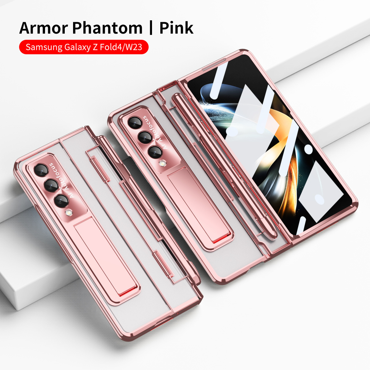 Compatible with Samsung Z Fold8/7/6 phone cases, 5/4/3-inch pen slot, electroplated hinge, full-coverage protective case.