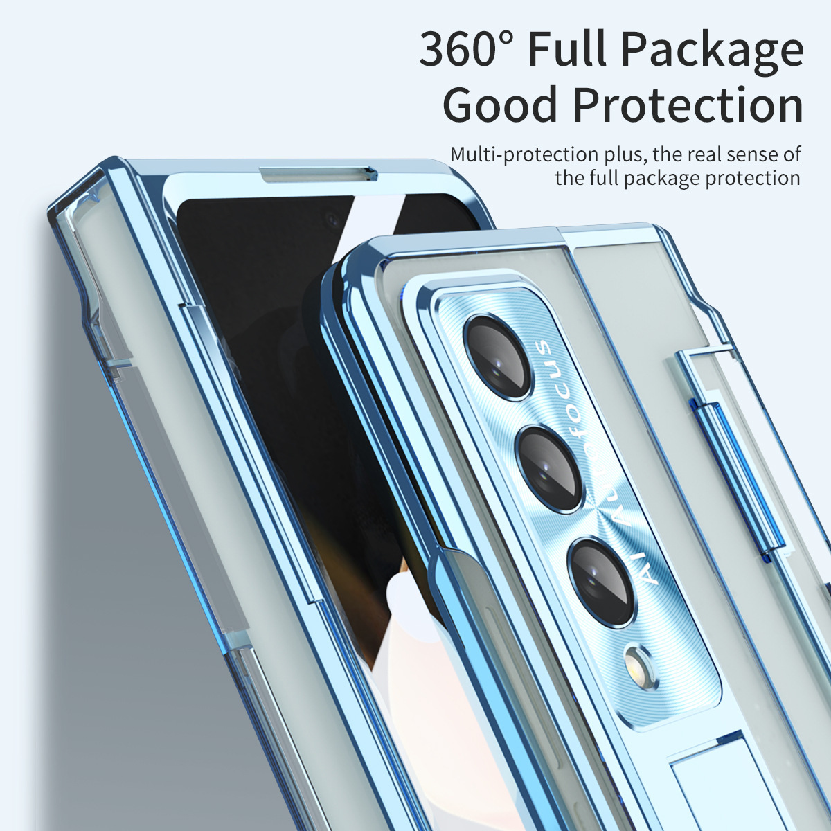 Compatible with Samsung Z Fold8/7/6 phone cases, 5/4/3-inch pen slot, electroplated hinge, full-coverage protective case.