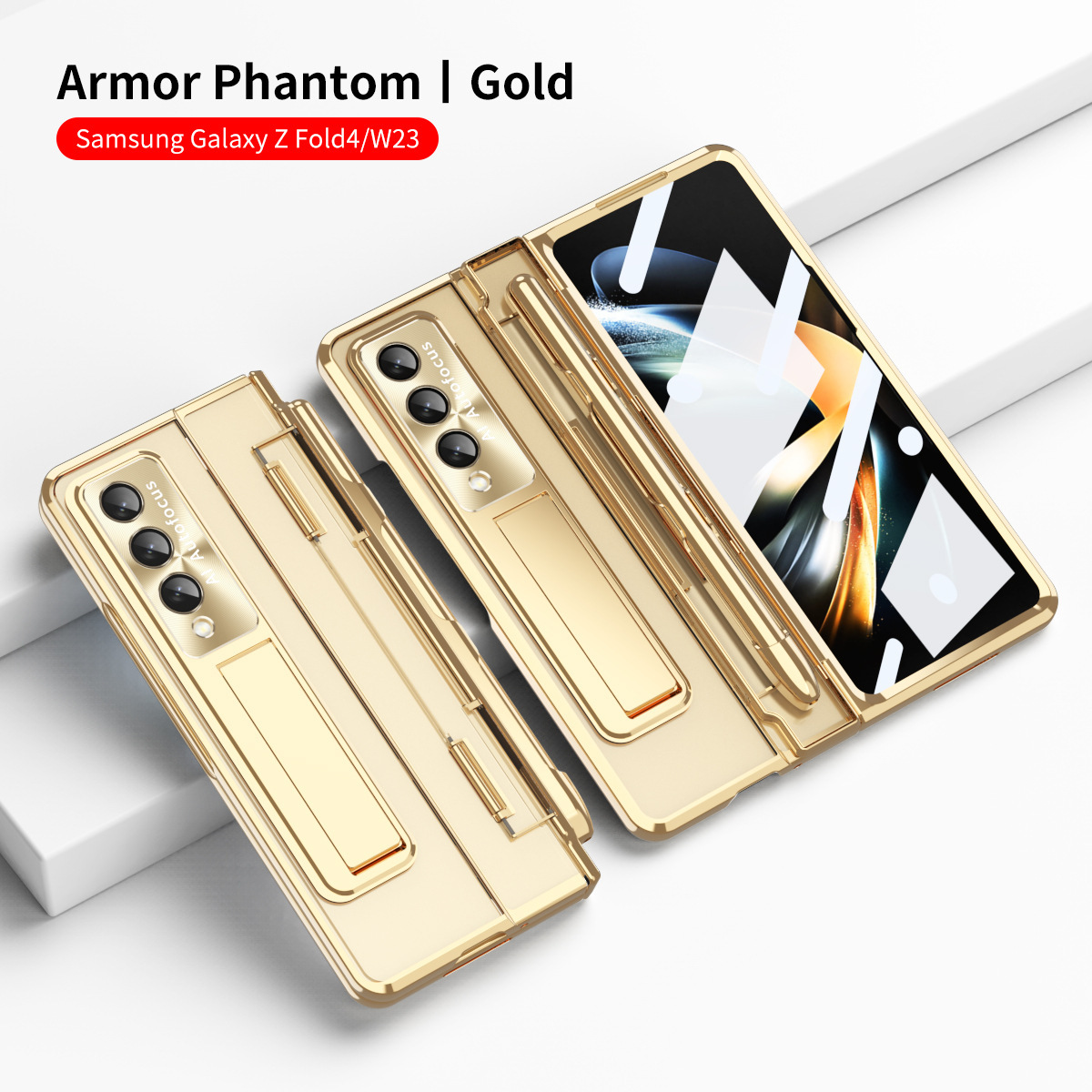 Compatible with Samsung Z Fold8/7/6 phone cases, 5/4/3-inch pen slot, electroplated hinge, full-coverage protective case.