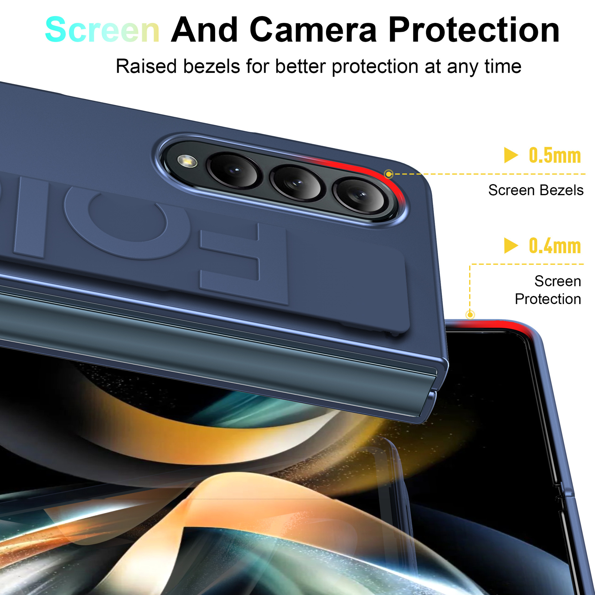 Compatible with Samsung Z Fold8 Ultra phone case, 7/6/5 elastic wrist strap, 4/3 folding screen drop protection case