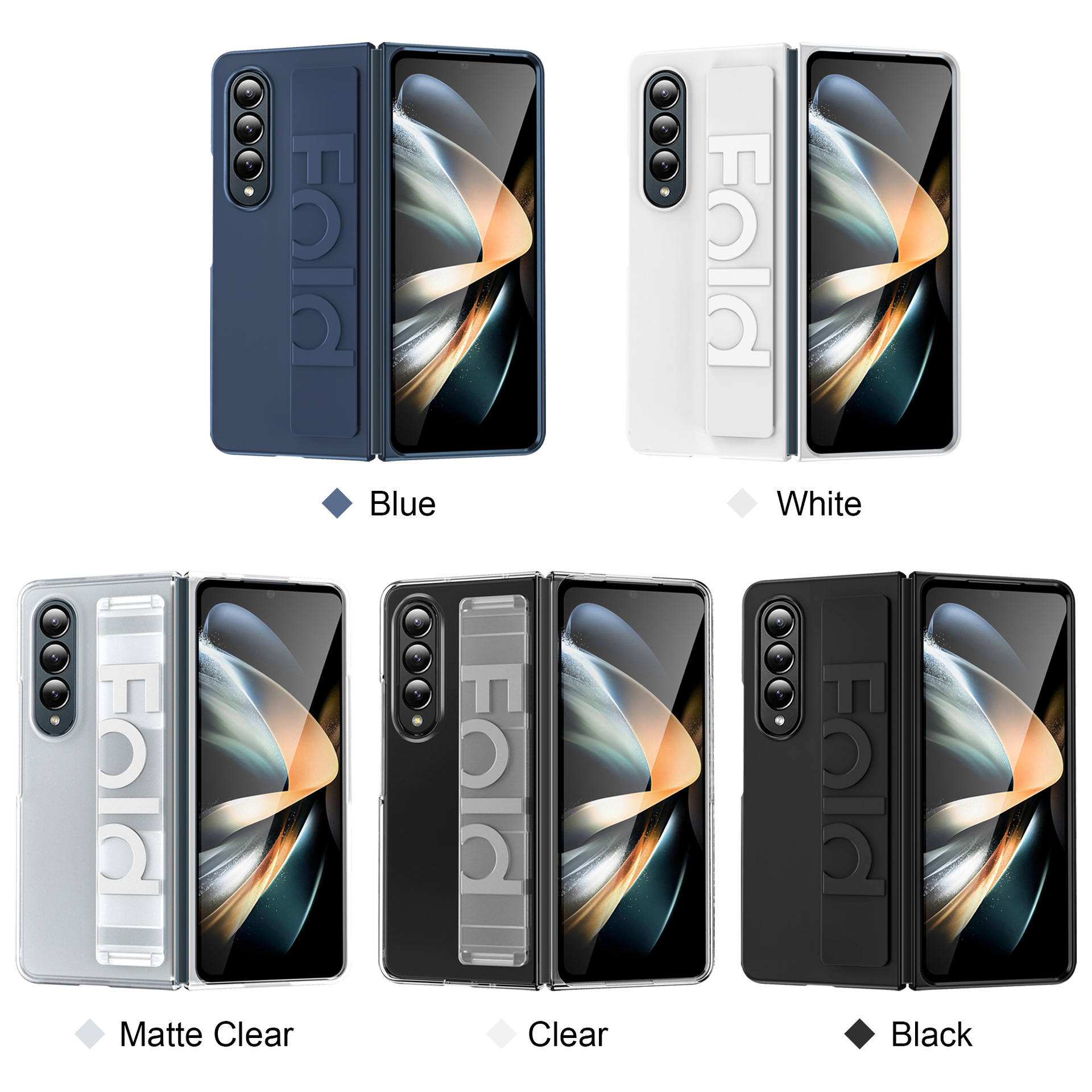 Compatible with Samsung Z Fold8 Ultra phone case, 7/6/5 elastic wrist strap, 4/3 folding screen drop protection case