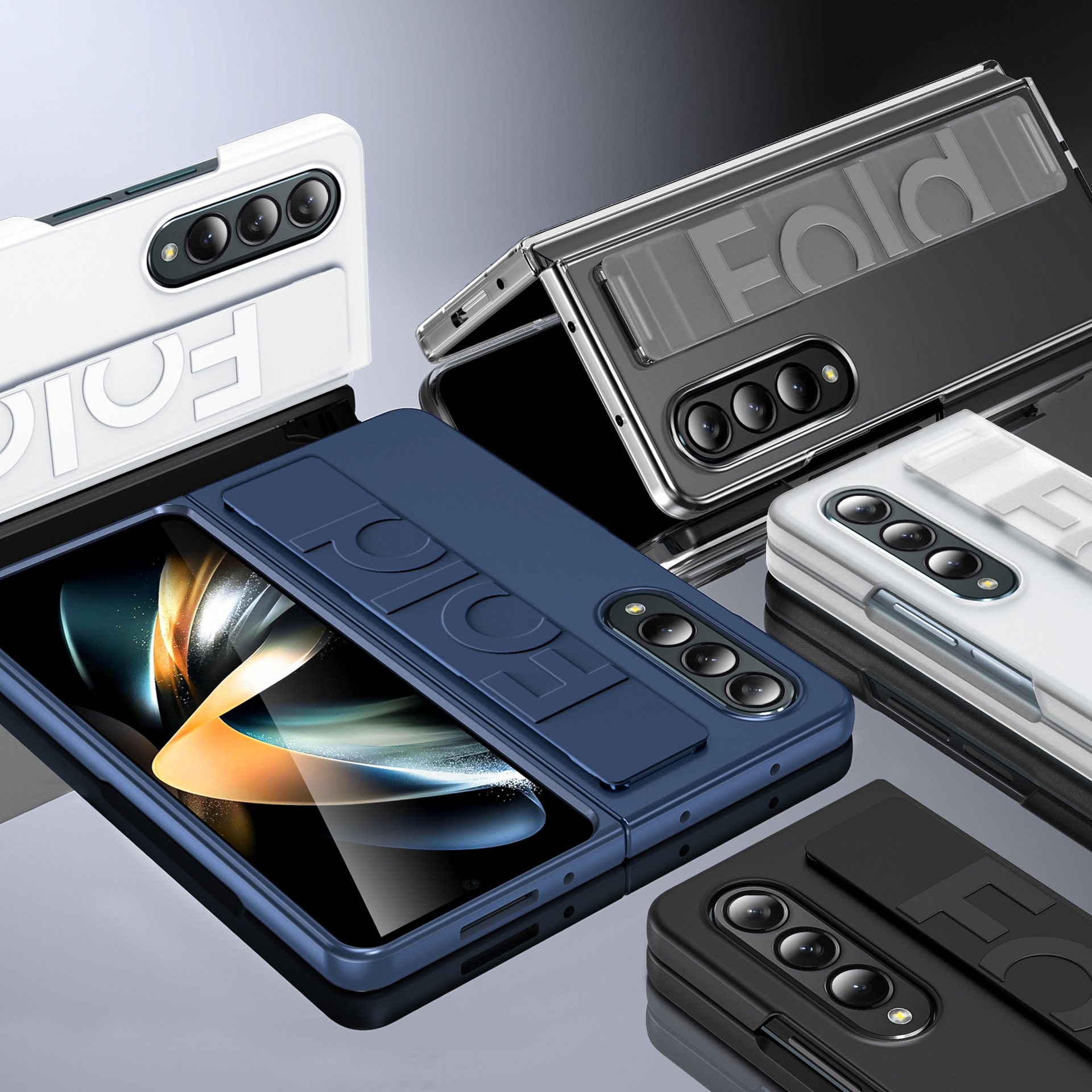 Compatible with Samsung Z Fold8 Ultra phone case, 7/6/5 elastic wrist strap, 4/3 folding screen drop protection case