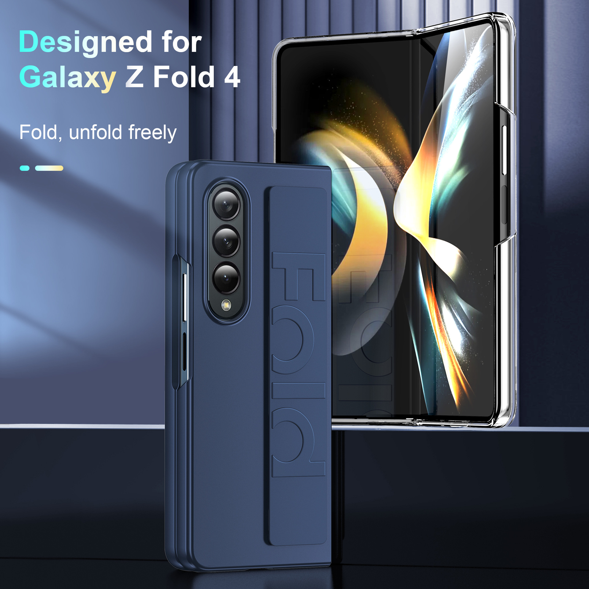 Compatible with Samsung Z Fold8 Ultra phone case, 7/6/5 elastic wrist strap, 4/3 folding screen drop protection case