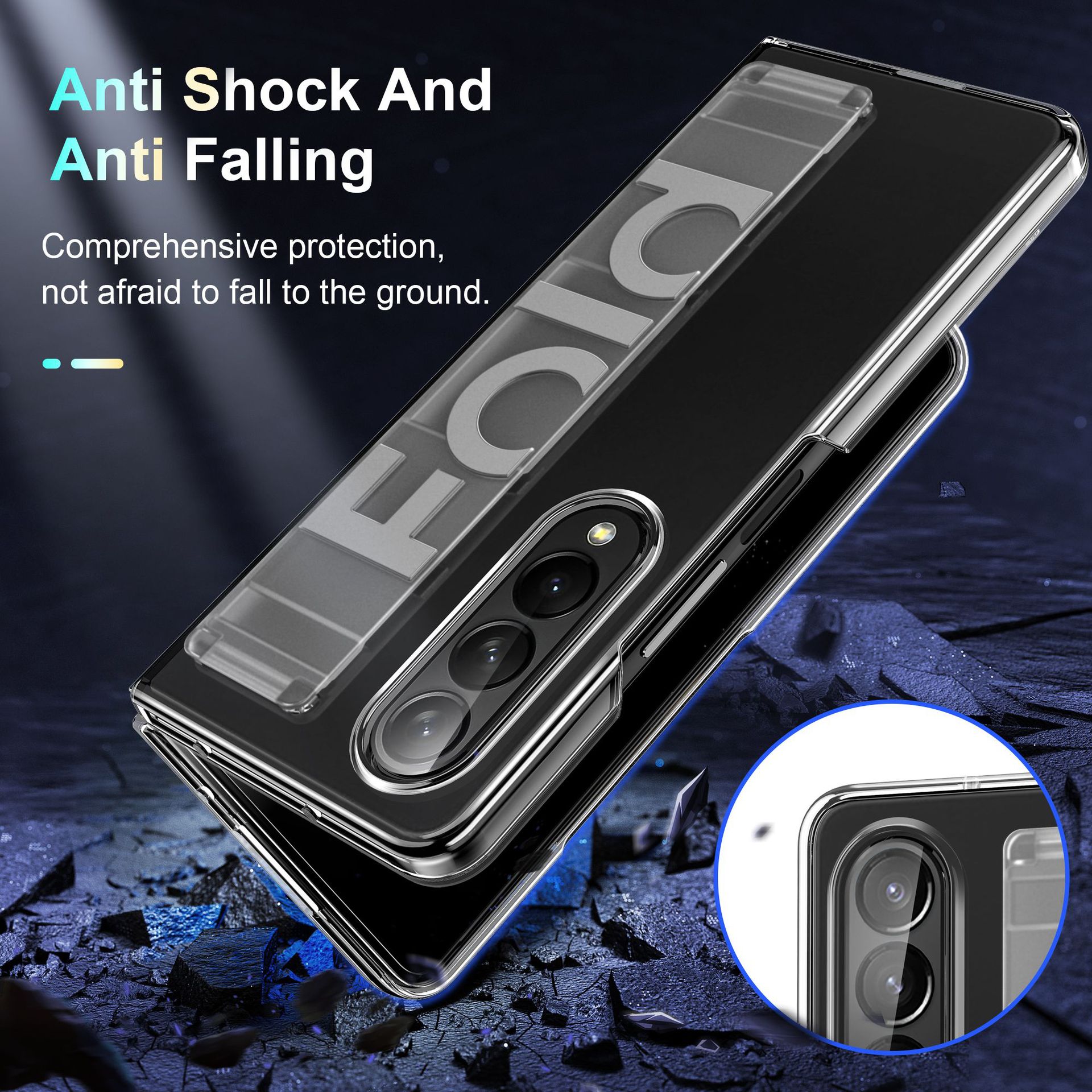 Compatible with Samsung Z Fold8 Ultra phone case, 7/6/5 elastic wrist strap, 4/3 folding screen drop protection case
