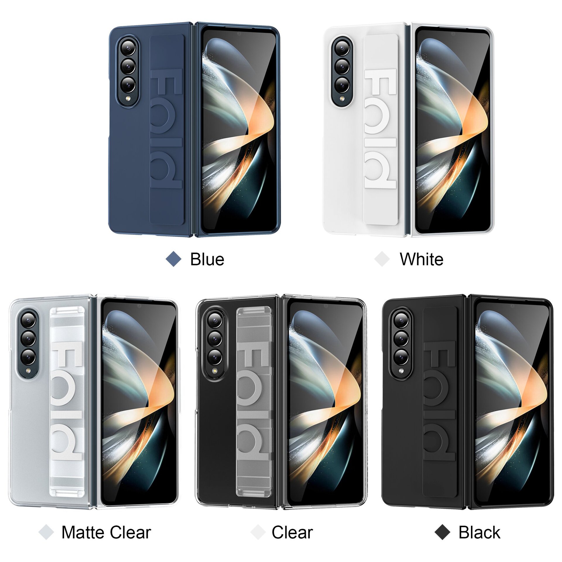 Compatible with Samsung Z Fold8 Ultra phone case, 7/6/5 elastic wrist strap, 4/3 folding screen drop protection case