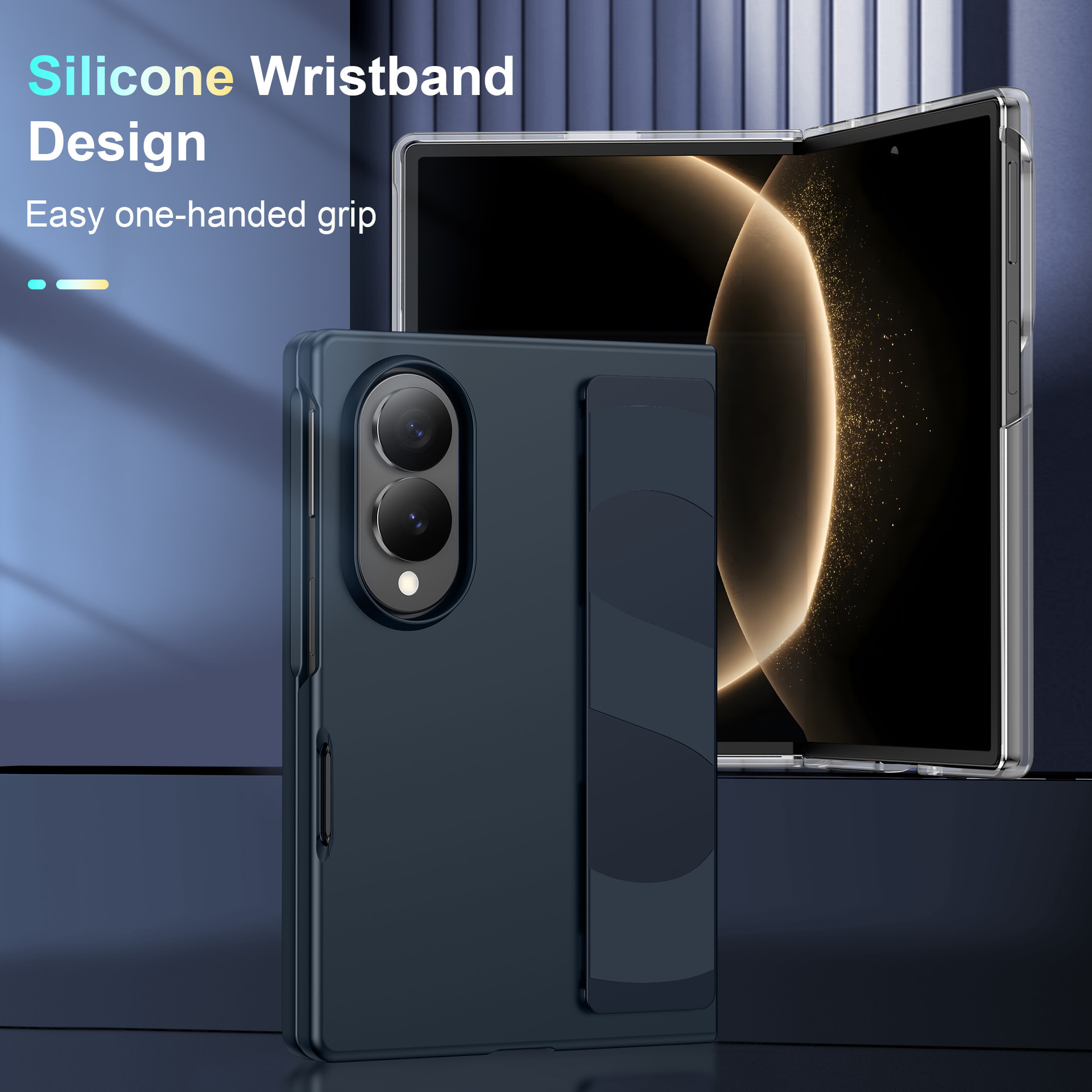Compatible with Samsung Z Fold8 Ultra phone case, 7/6/5 elastic wrist strap, 4/3 folding screen drop protection case