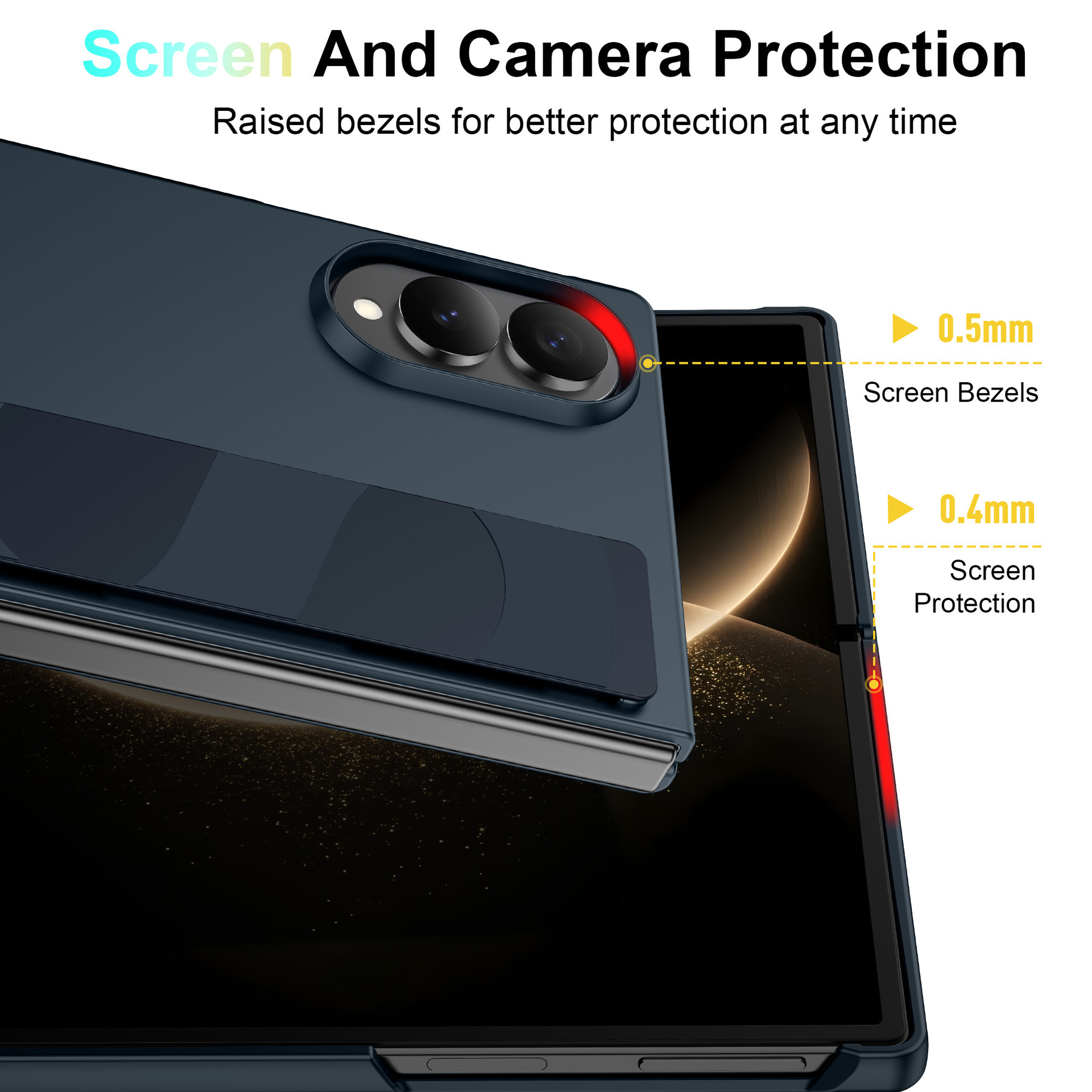 Compatible with Samsung Z Fold8 Ultra phone case, 7/6/5 elastic wrist strap, 4/3 folding screen drop protection case