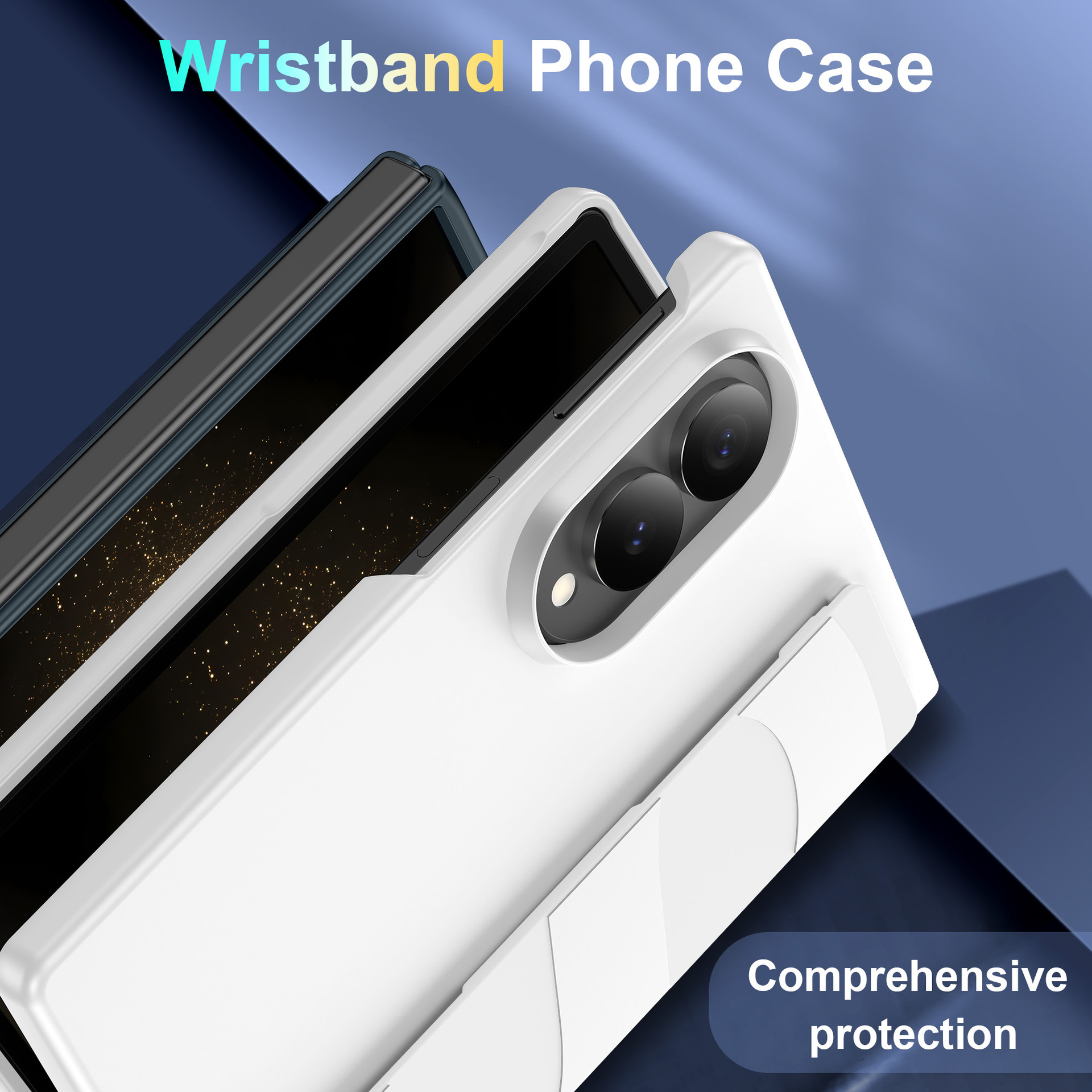Compatible with Samsung Z Fold8 Ultra phone case, 7/6/5 elastic wrist strap, 4/3 folding screen drop protection case