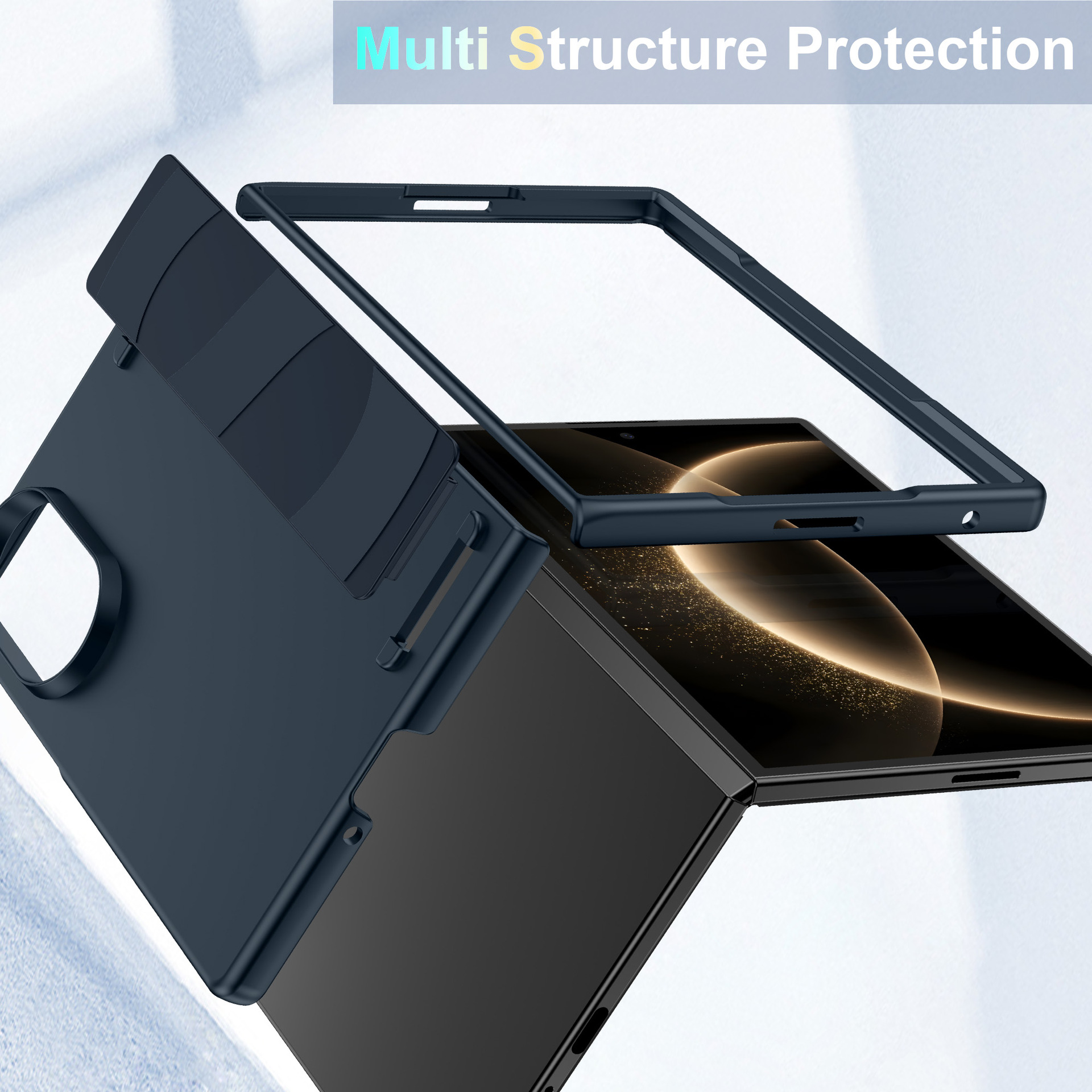 Compatible with Samsung Z Fold8 Ultra phone case, 7/6/5 elastic wrist strap, 4/3 folding screen drop protection case