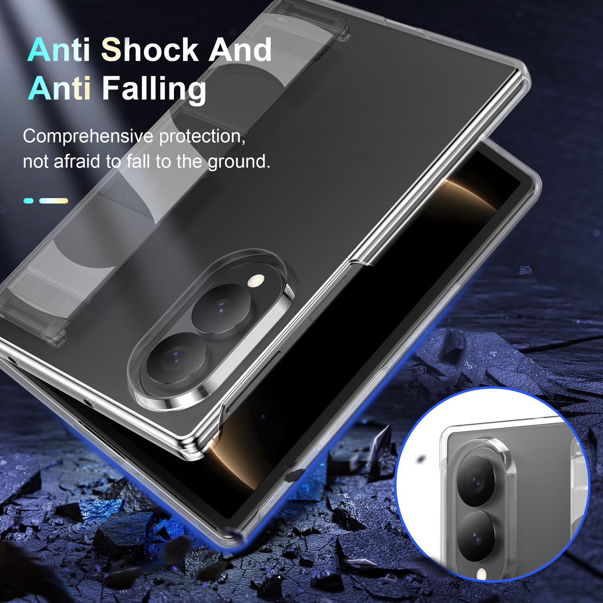 Compatible with Samsung Z Fold8 Ultra phone case, 7/6/5 elastic wrist strap, 4/3 folding screen drop protection case