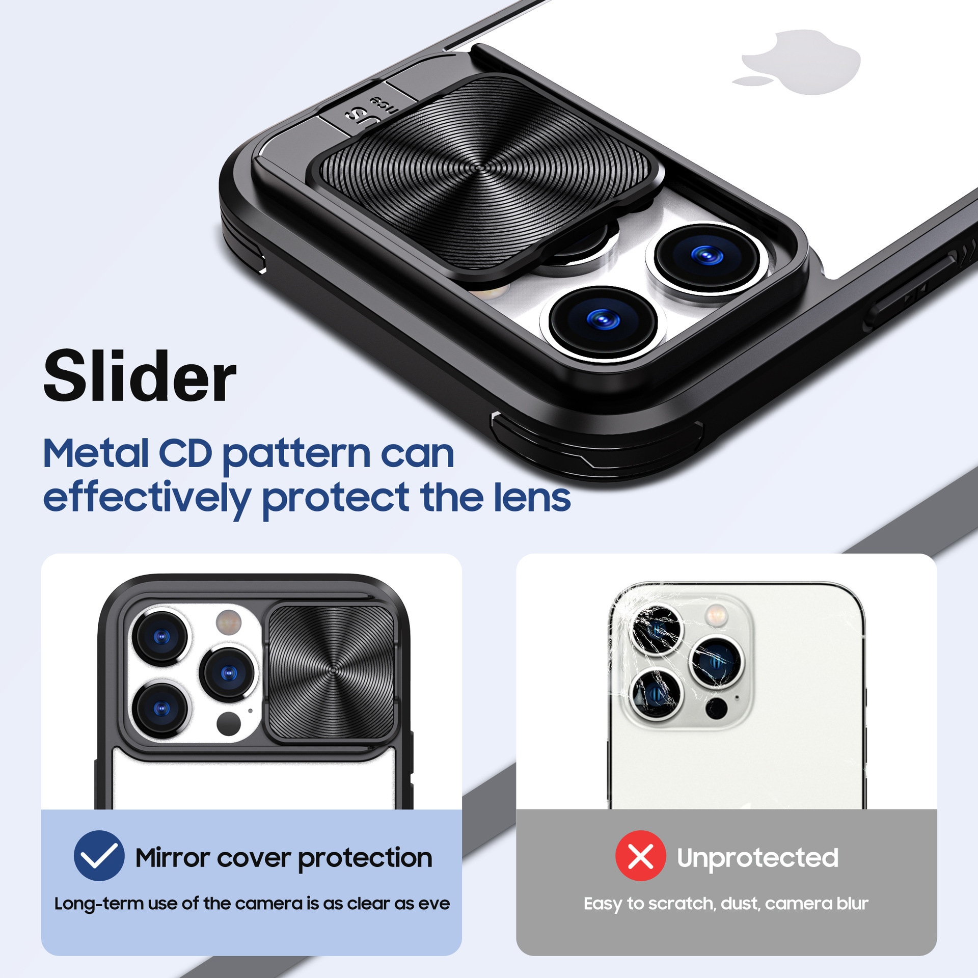 Compatible with Apple 16 Pro Max phone case 15P Superb Armor 14/13 Pro sliding lens MAX protective case
