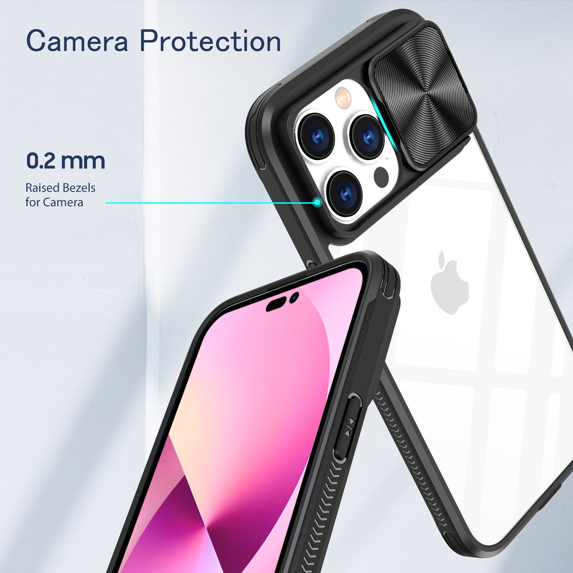 Compatible with Apple 16 Pro Max phone case 15P Superb Armor 14/13 Pro sliding lens MAX protective case