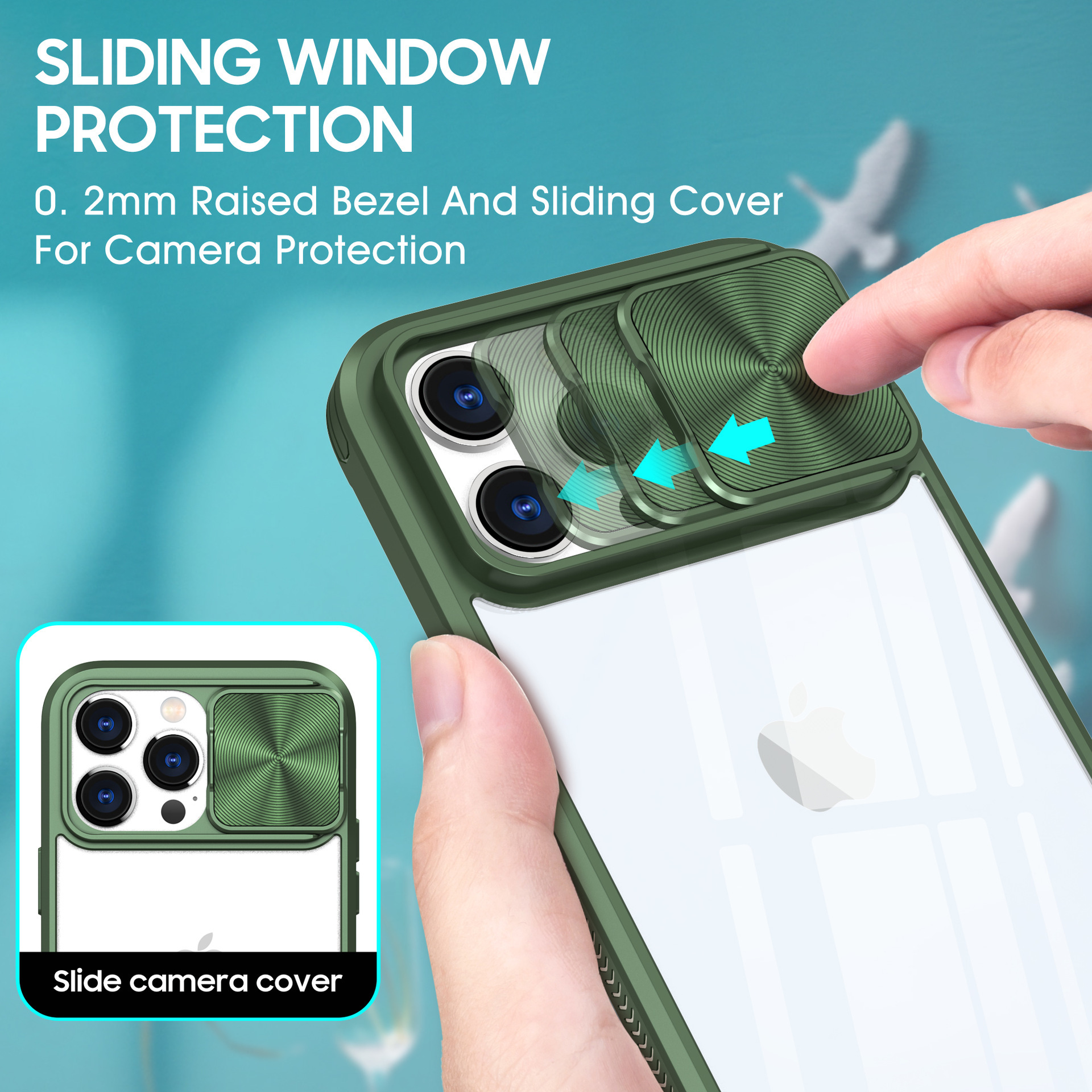 Compatible with Apple 16 Pro Max phone case 15P Superb Armor 14/13 Pro sliding lens MAX protective case
