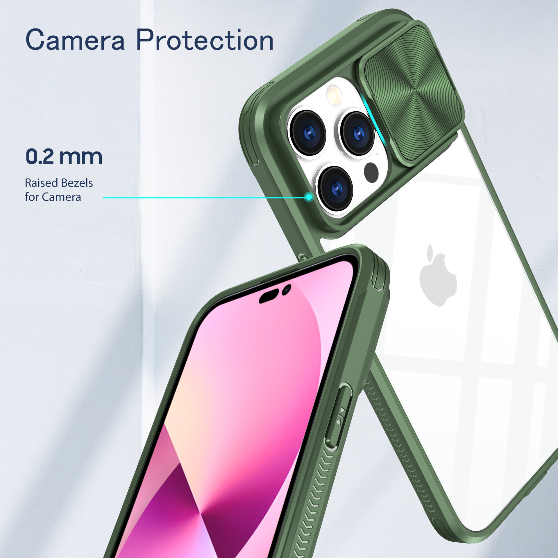 Compatible with Apple 16 Pro Max phone case 15P Superb Armor 14/13 Pro sliding lens MAX protective case