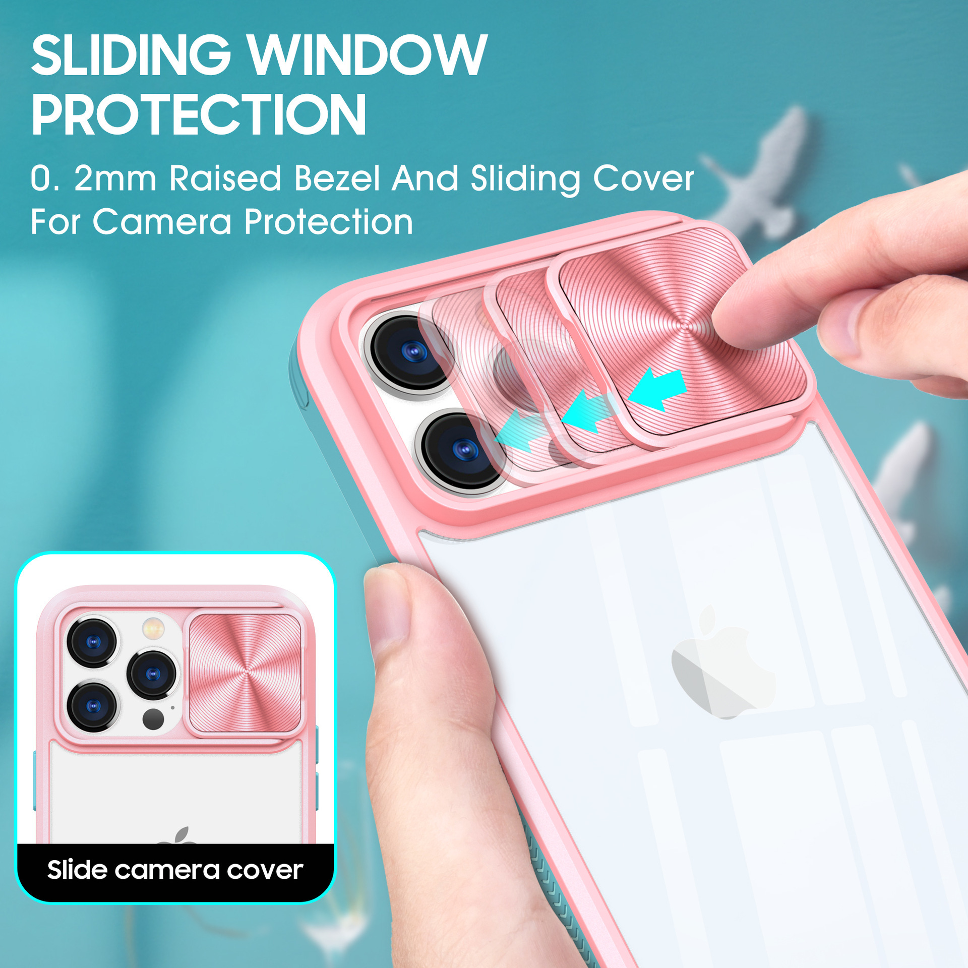 Compatible with Apple 16 Pro Max phone case 15P Superb Armor 14/13 Pro sliding lens MAX protective case
