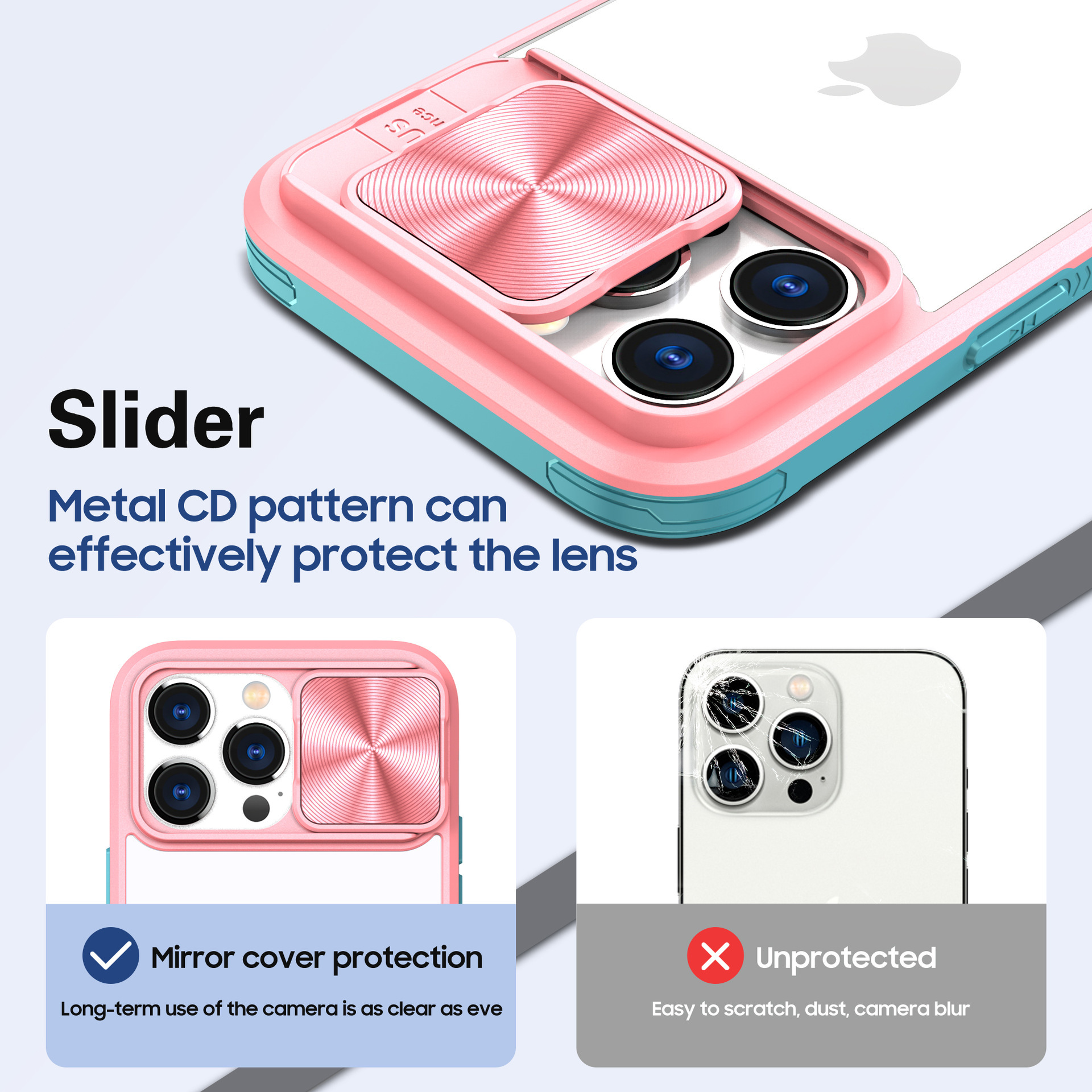 Compatible with Apple 16 Pro Max phone case 15P Superb Armor 14/13 Pro sliding lens MAX protective case
