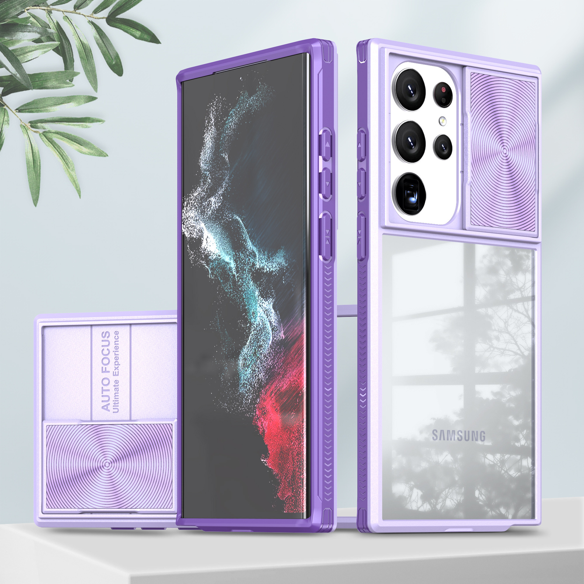 Compatible with Samsung S25 Ultra phone case A36/56 transparent sliding window 24plus color blocking 23U shockproof protective case