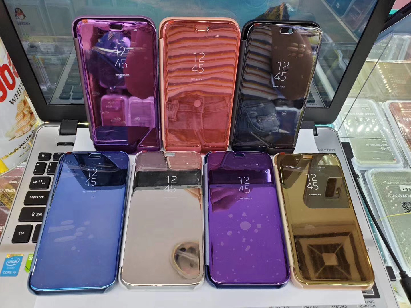 Compatible with Apple 17 Air, 16/15 Pro Max mirror flip case, 14 Pro full-coverage protective case, 13
