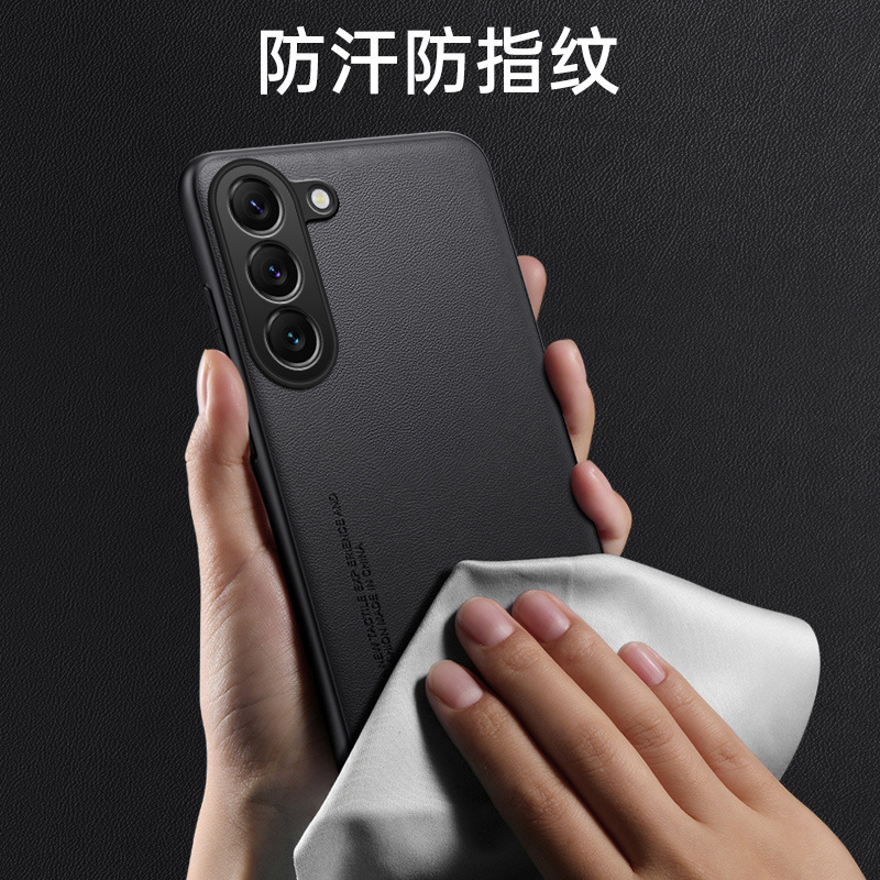Compatible with Samsung S25/25ultra phone case A17 vegan leather full coverage 24plus leather texture M53 shockproof protective case