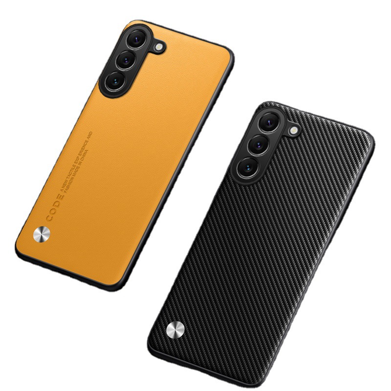 Compatible with Samsung S25/25ultra phone case A17 vegan leather full coverage 24plus leather texture M53 shockproof protective case