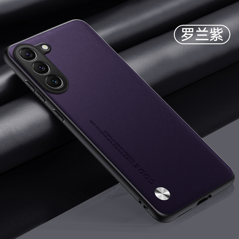 Compatible with Samsung S25/25ultra phone case A17 vegan leather full coverage 24plus leather texture M53 shockproof protective case