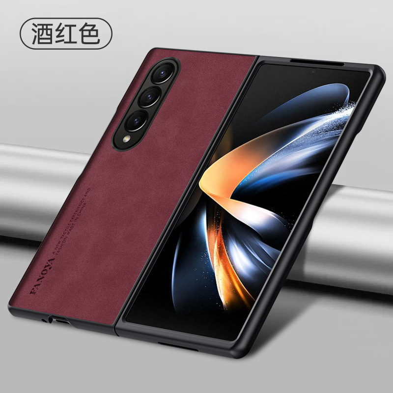 Compatible with Samsung Z Fold8/7 phone case, 6/5 sheepskin texture, luxurious feel, 4/3/2 folding screen protective case.