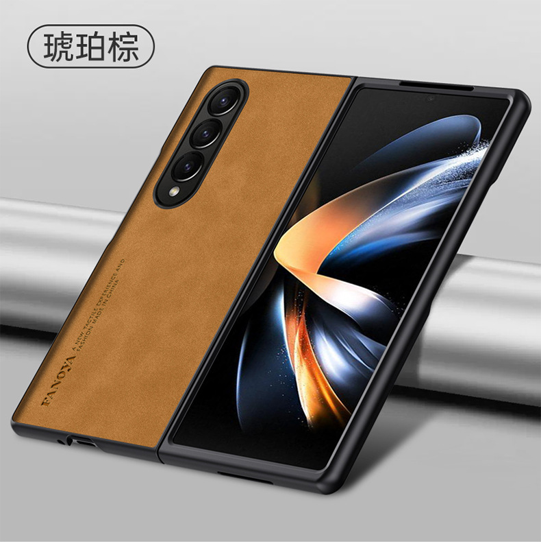 Compatible with Samsung Z Fold8/7 phone case, 6/5 sheepskin texture, luxurious feel, 4/3/2 folding screen protective case.