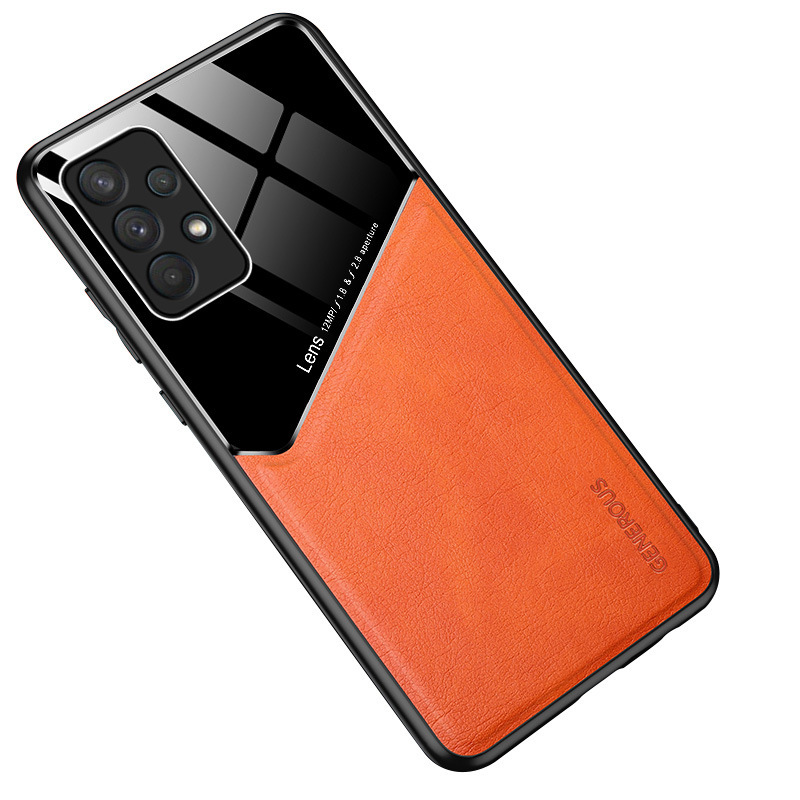 Compatible with Samsung S26 Ultra phone case S25P built-in car magnetic case A17 business leather texture M55 protective case