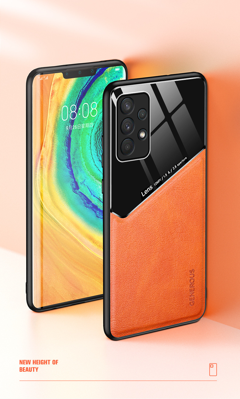 Compatible with Samsung S26 Ultra phone case S25P built-in car magnetic case A17 business leather texture M55 protective case