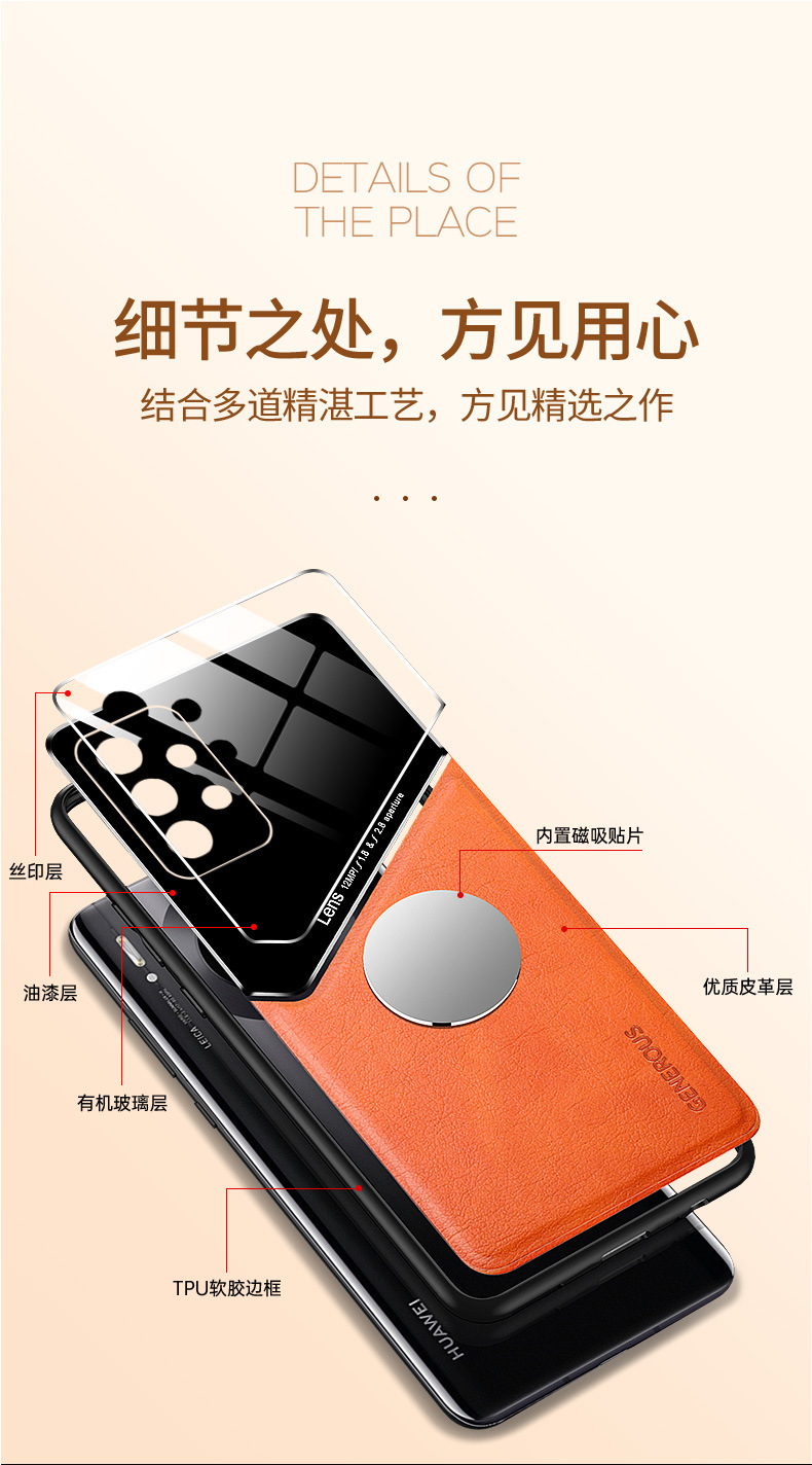 Compatible with Samsung S26 Ultra phone case S25P built-in car magnetic case A17 business leather texture M55 protective case
