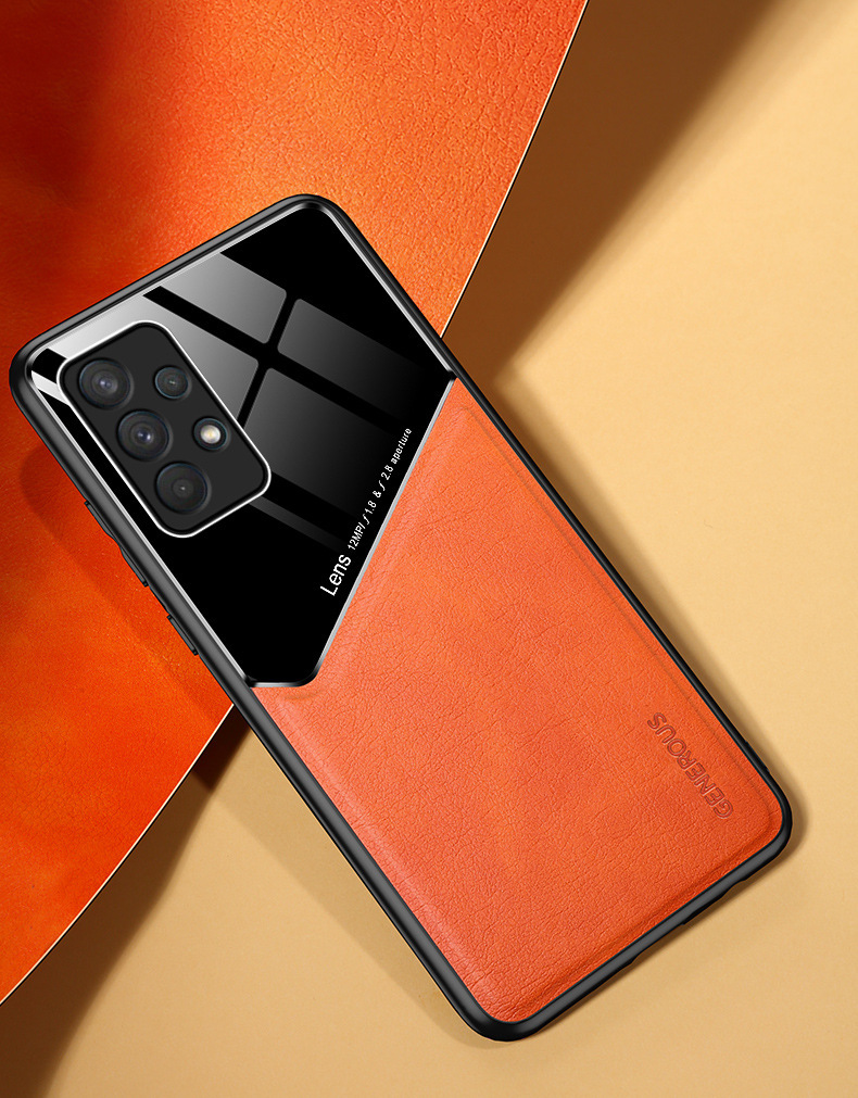 Compatible with Samsung S26 Ultra phone case S25P built-in car magnetic case A17 business leather texture M55 protective case