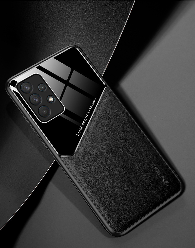 Compatible with Samsung S26 Ultra phone case S25P built-in car magnetic case A17 business leather texture M55 protective case