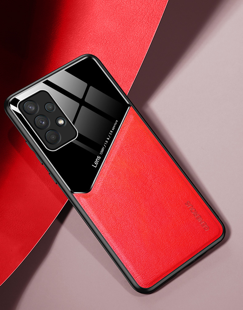 Compatible with Samsung S26 Ultra phone case S25P built-in car magnetic case A17 business leather texture M55 protective case