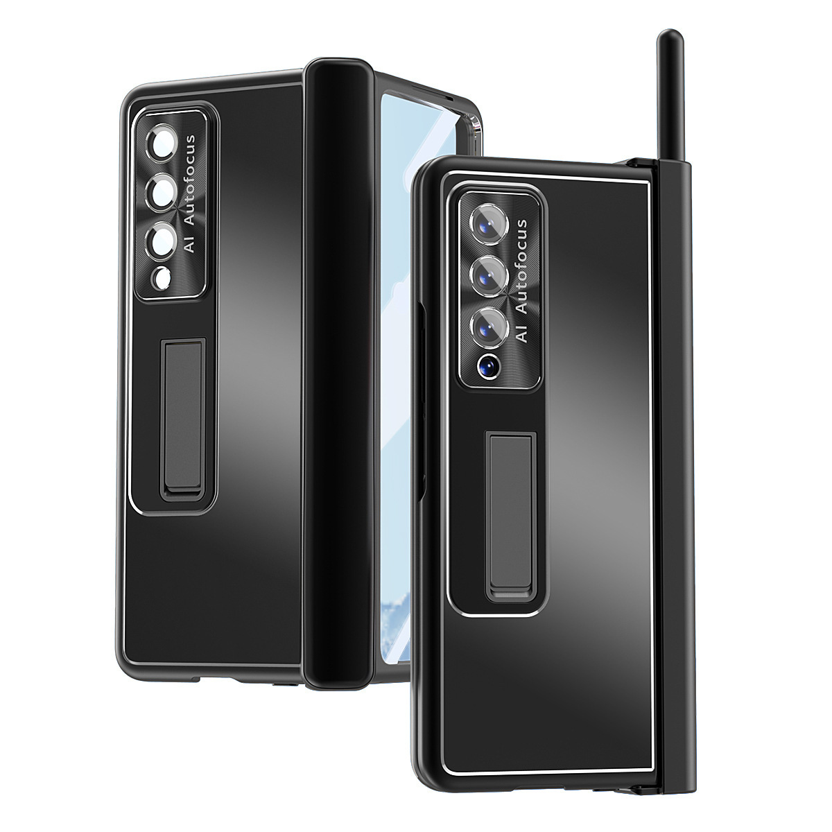 Compatible with Samsung Z Fold7/6/5 phone case, 4/3 aluminum alloy, dual hinge, with S Pen stylus protective case.