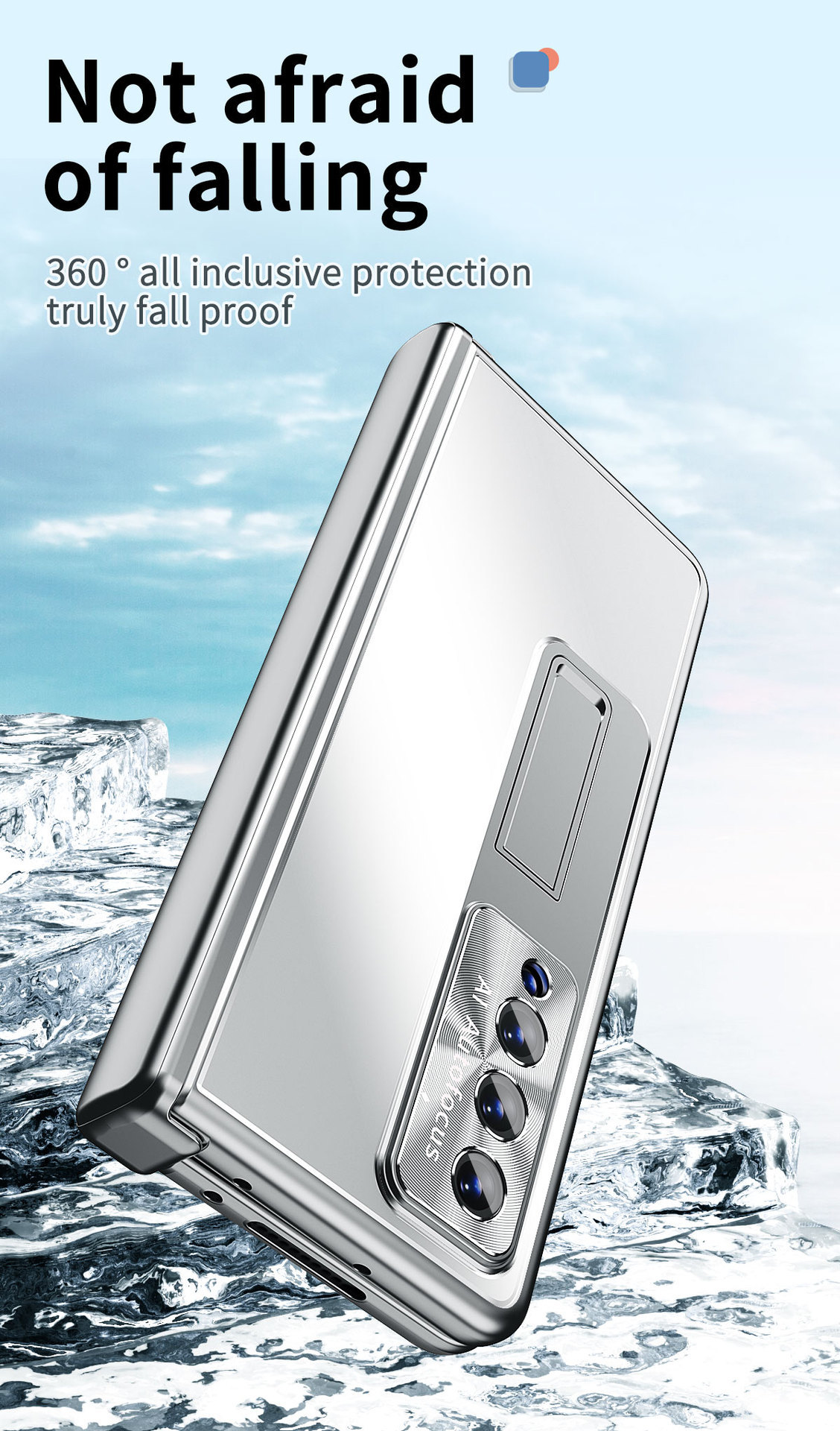 Compatible with Samsung Z Fold7/6/5 phone case, 4/3 aluminum alloy, dual hinge, with S Pen stylus protective case.