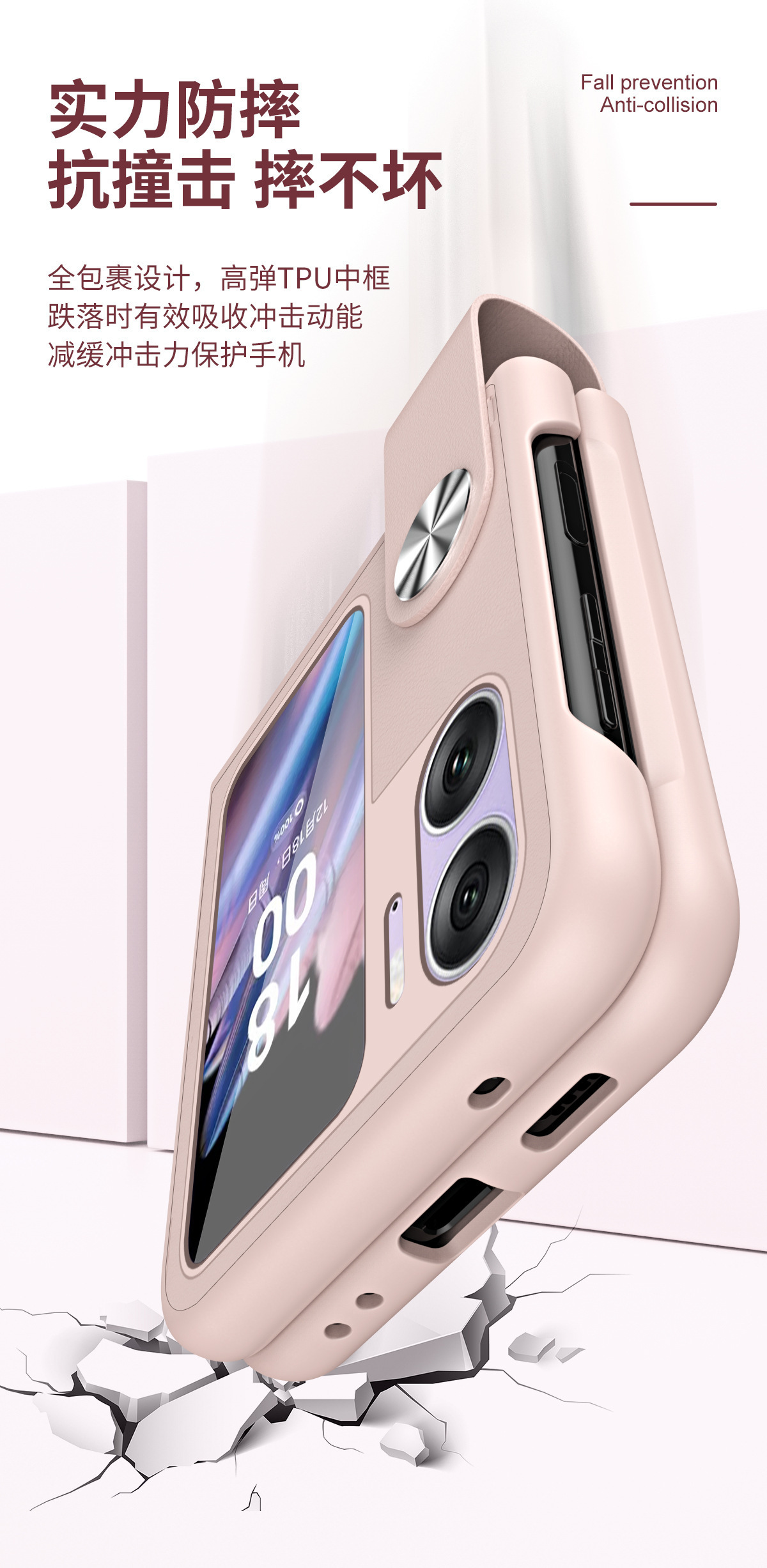 Compatible with OPPO Find N3 Flip phone case, N2 handheld wrist strap stand, Flip4/3 leather protective case