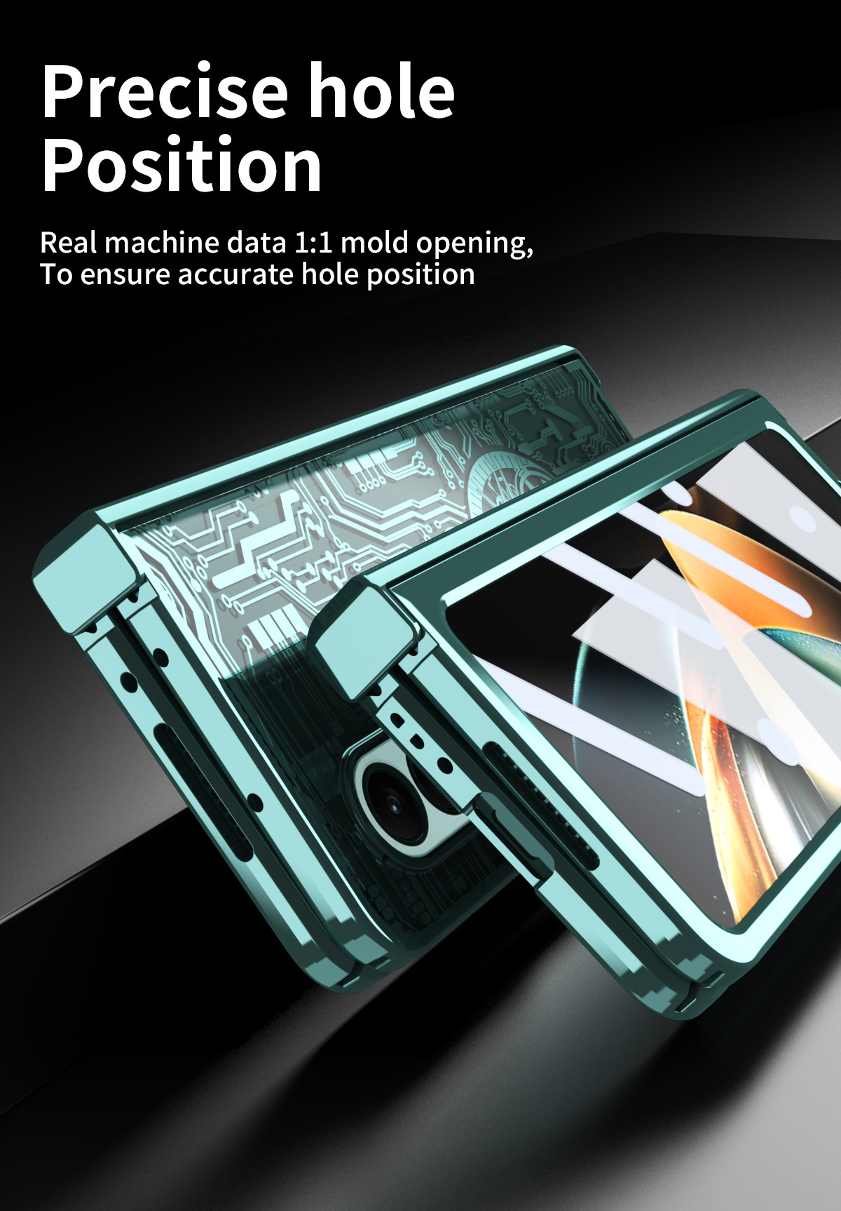 Compatible with Samsung Z Fold8/7/6 phone case, 5/4 electroplated mechanical gear shell film, full-coverage folding screen protective case