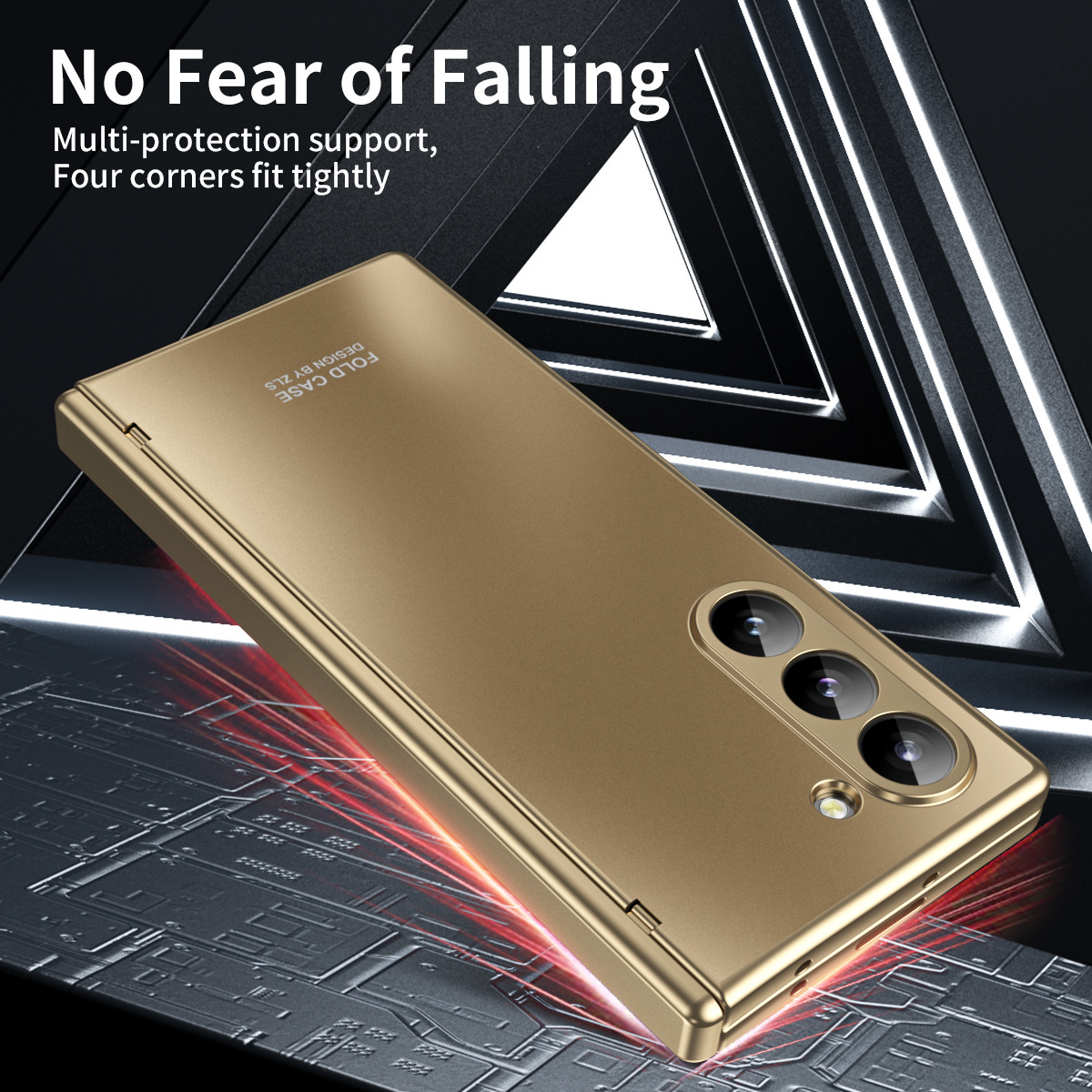Compatible with Samsung Z Fold8/7/6 phone cases, 5/4/3 case films, electroplated hinge, full-coverage folding screen protective cases.