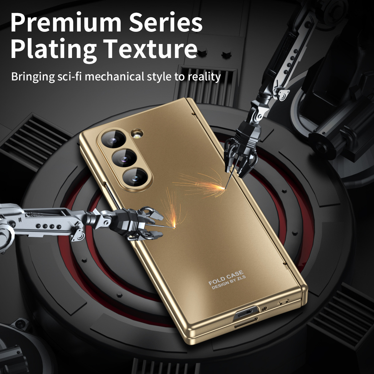 Compatible with Samsung Z Fold8/7/6 phone cases, 5/4/3 case films, electroplated hinge, full-coverage folding screen protective cases.