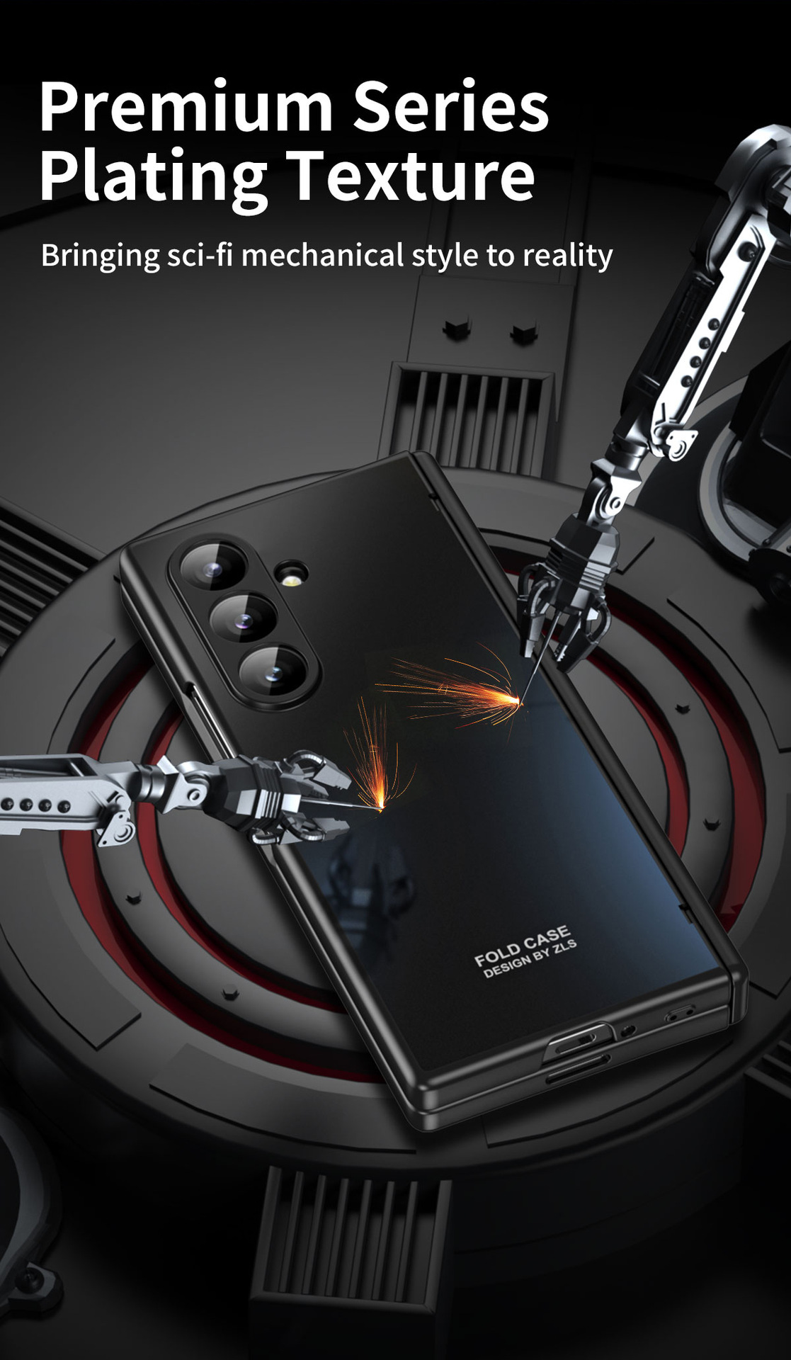 Compatible with Samsung Z Fold8/7/6 phone cases, 5/4/3 case films, electroplated hinge, full-coverage folding screen protective cases.