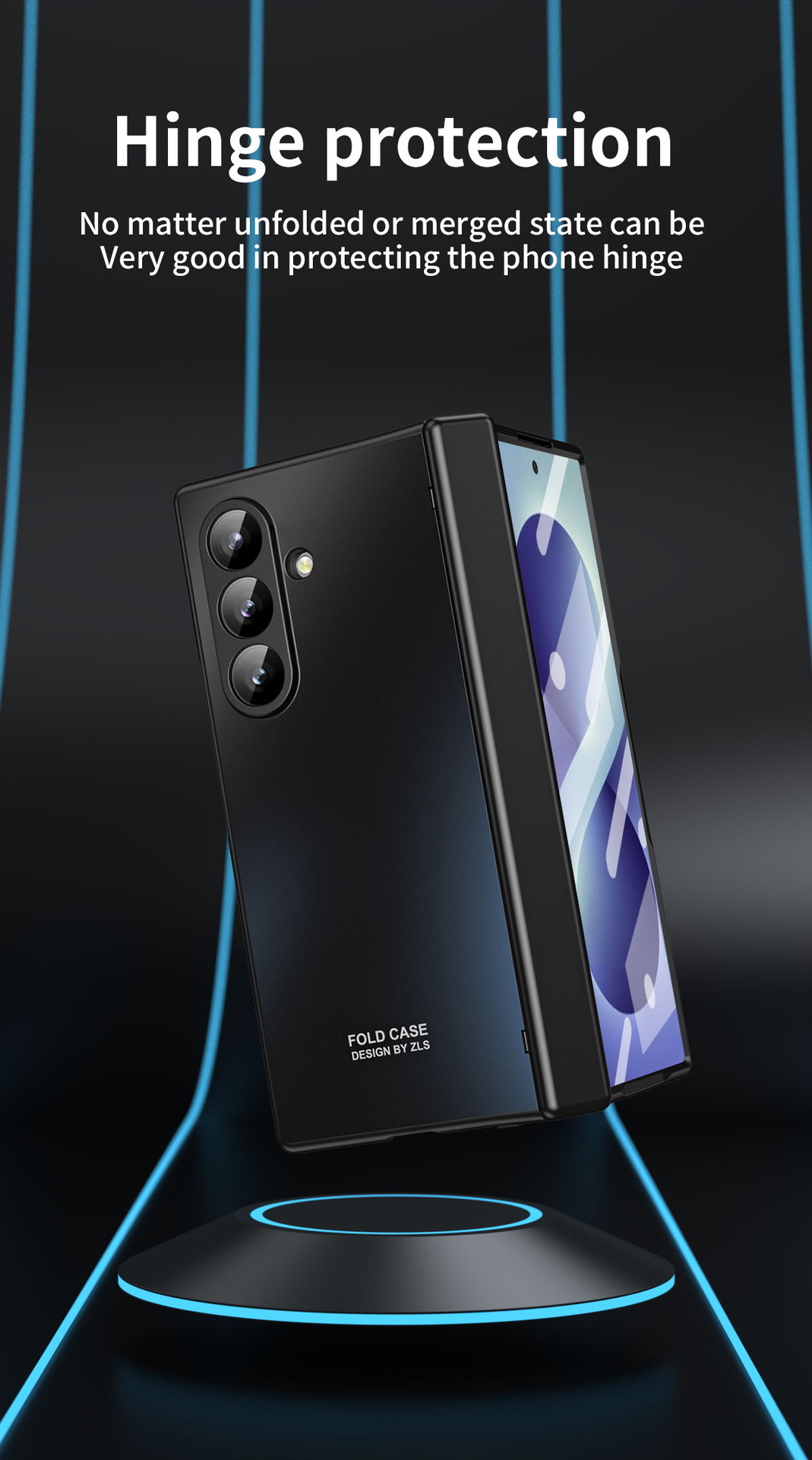 Compatible with Samsung Z Fold8/7/6 phone cases, 5/4/3 case films, electroplated hinge, full-coverage folding screen protective cases.